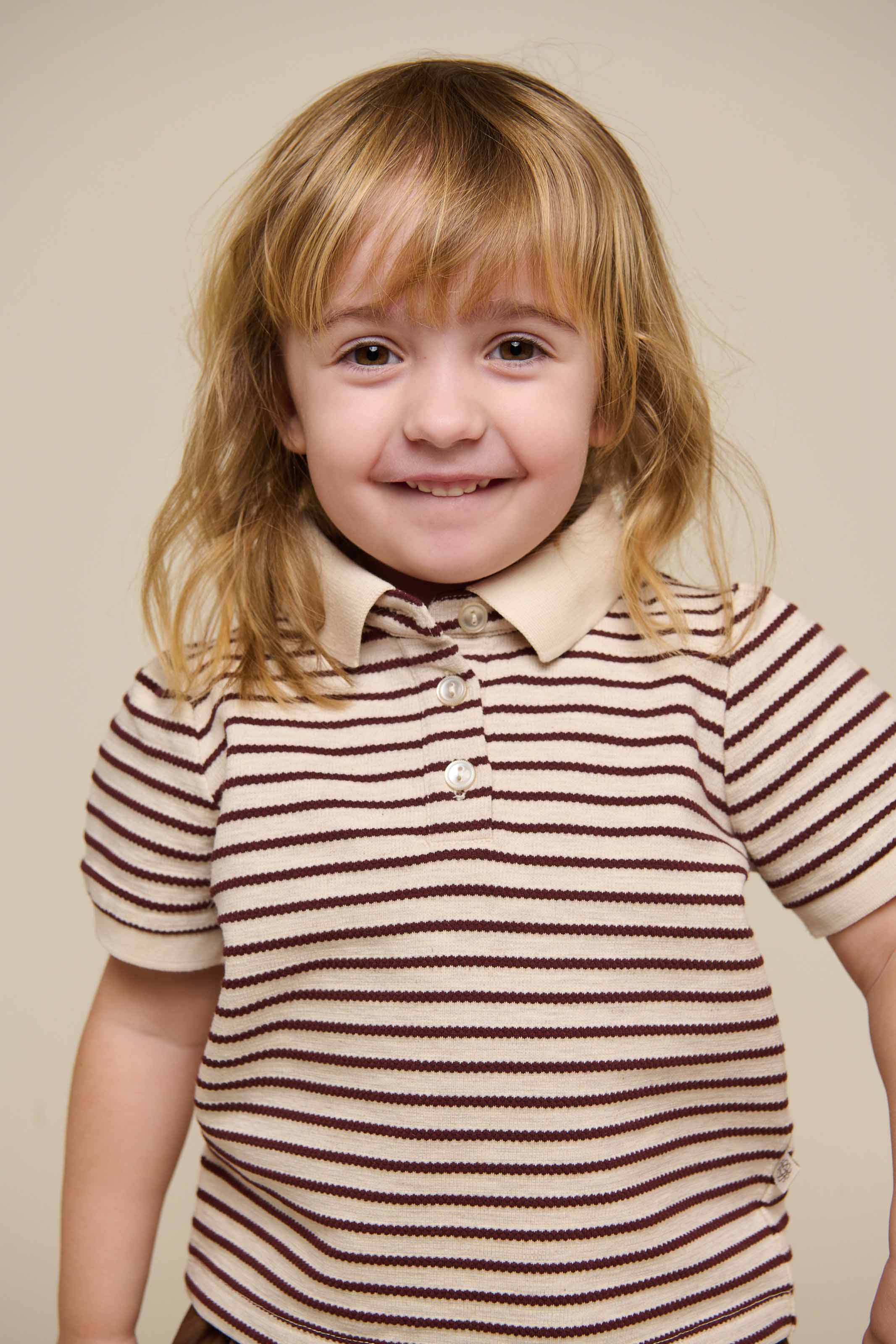 Gestreiftes Jersey-Poloshirt - Kids - Brown | 101004 Emmie