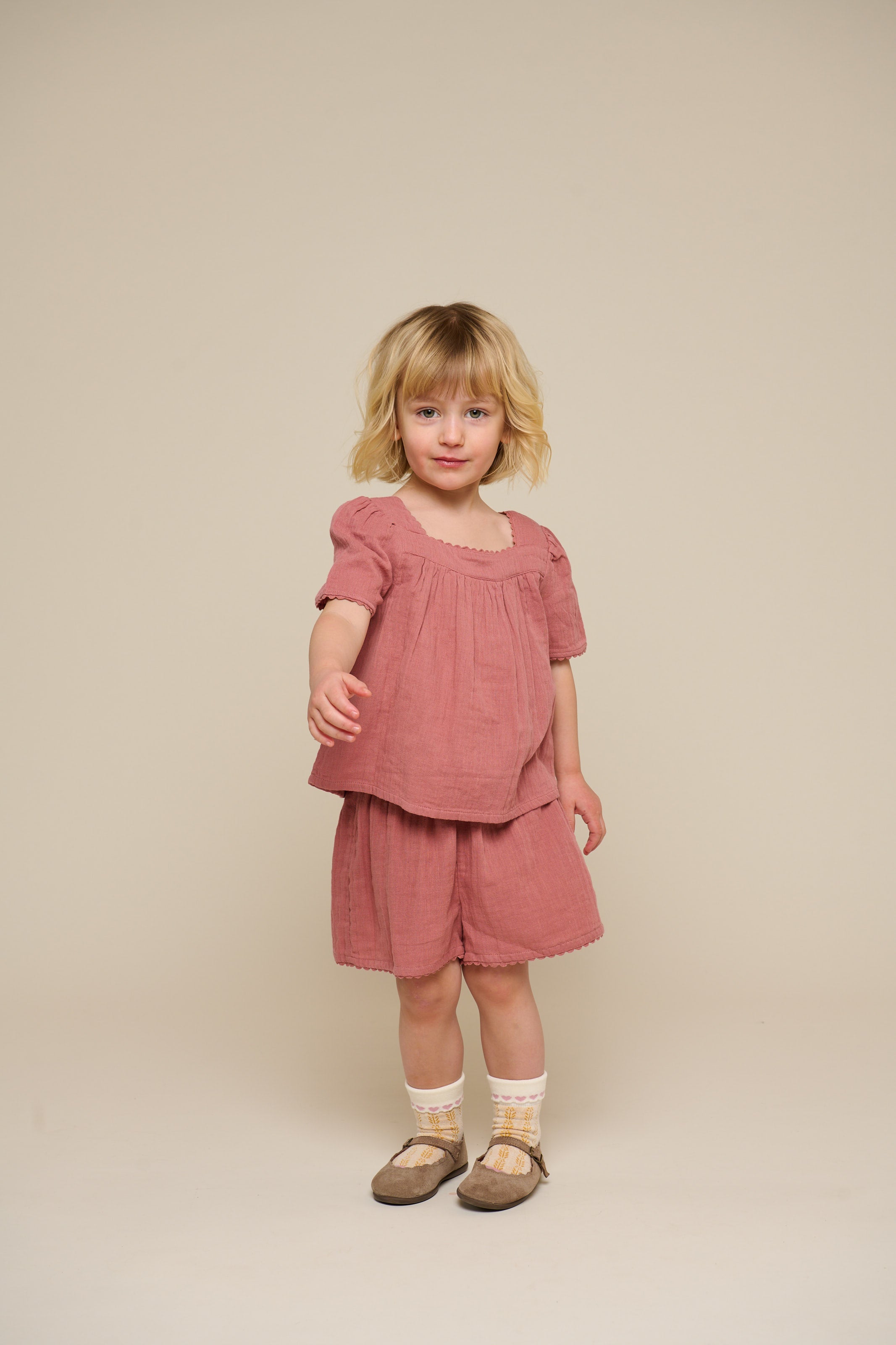 Gaze Shorts - Kids - Old Rose | 100926 Jasmine