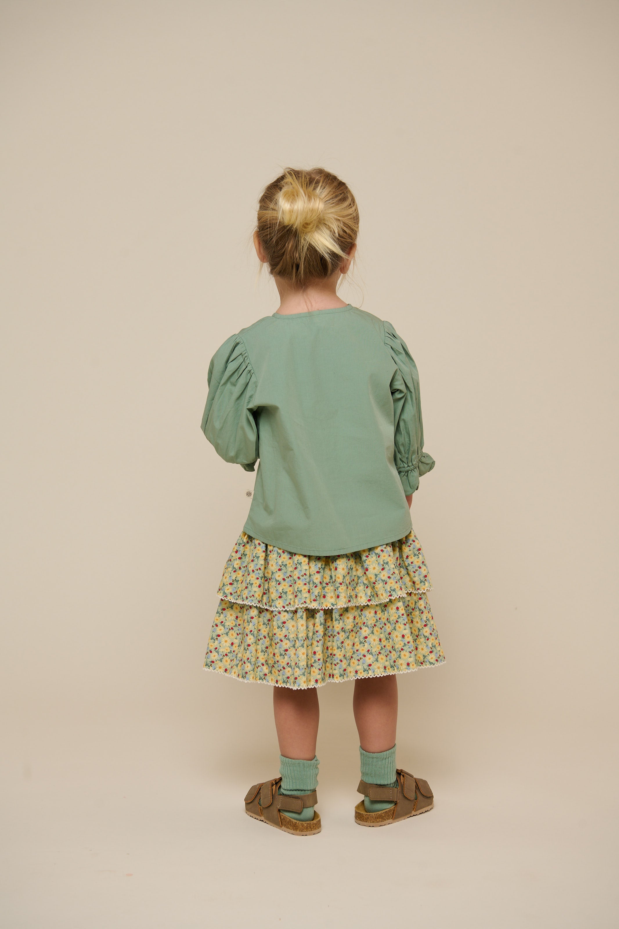 Popelinebluse mit Muschelkante - Kids - Dusty Green | 101047 Joy