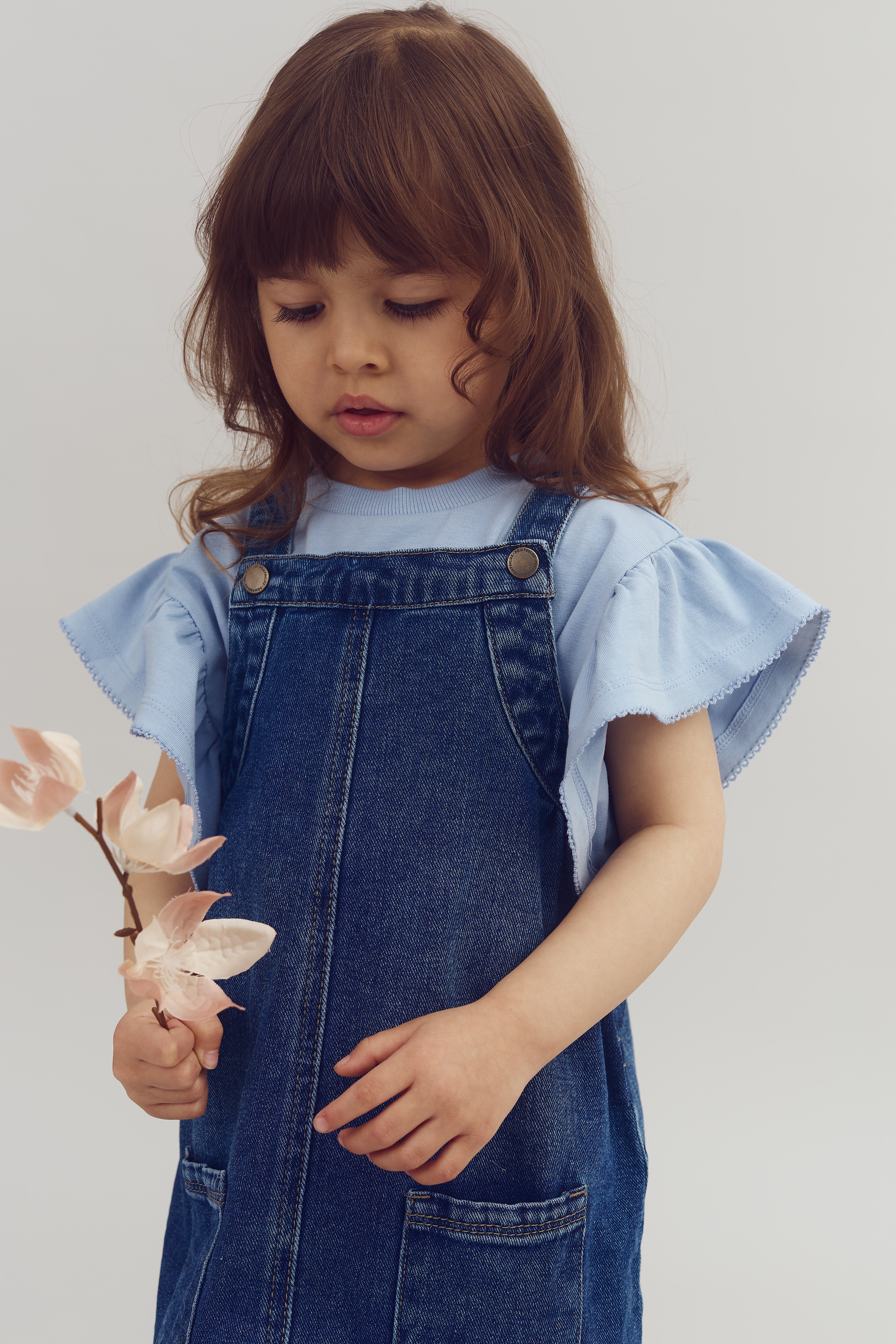 Rüschenshirt mit Picot-Stich - Blue | 100257 Vilde