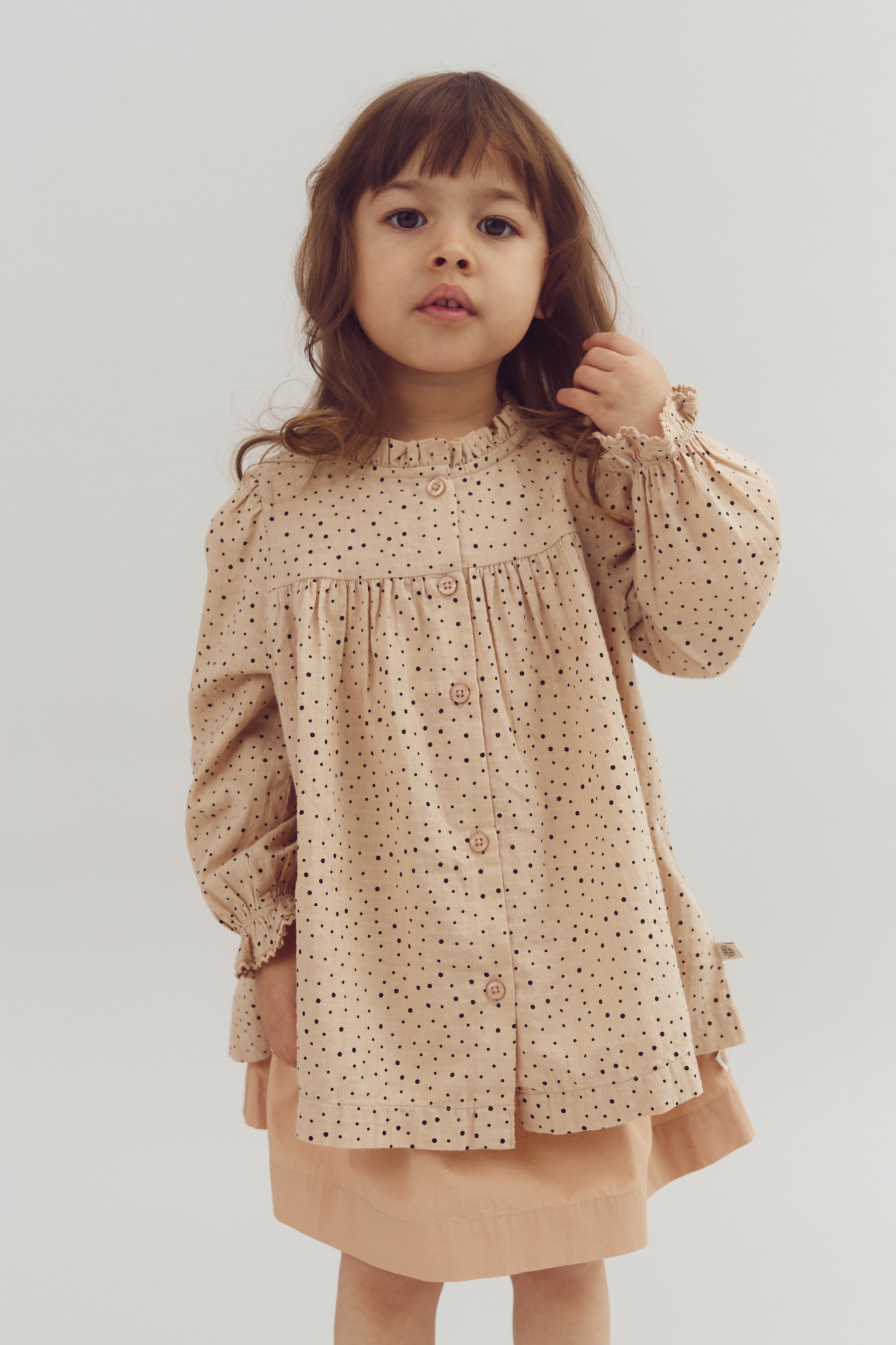 Baumwolltunika mit Micro Dots - Little - Moonlight