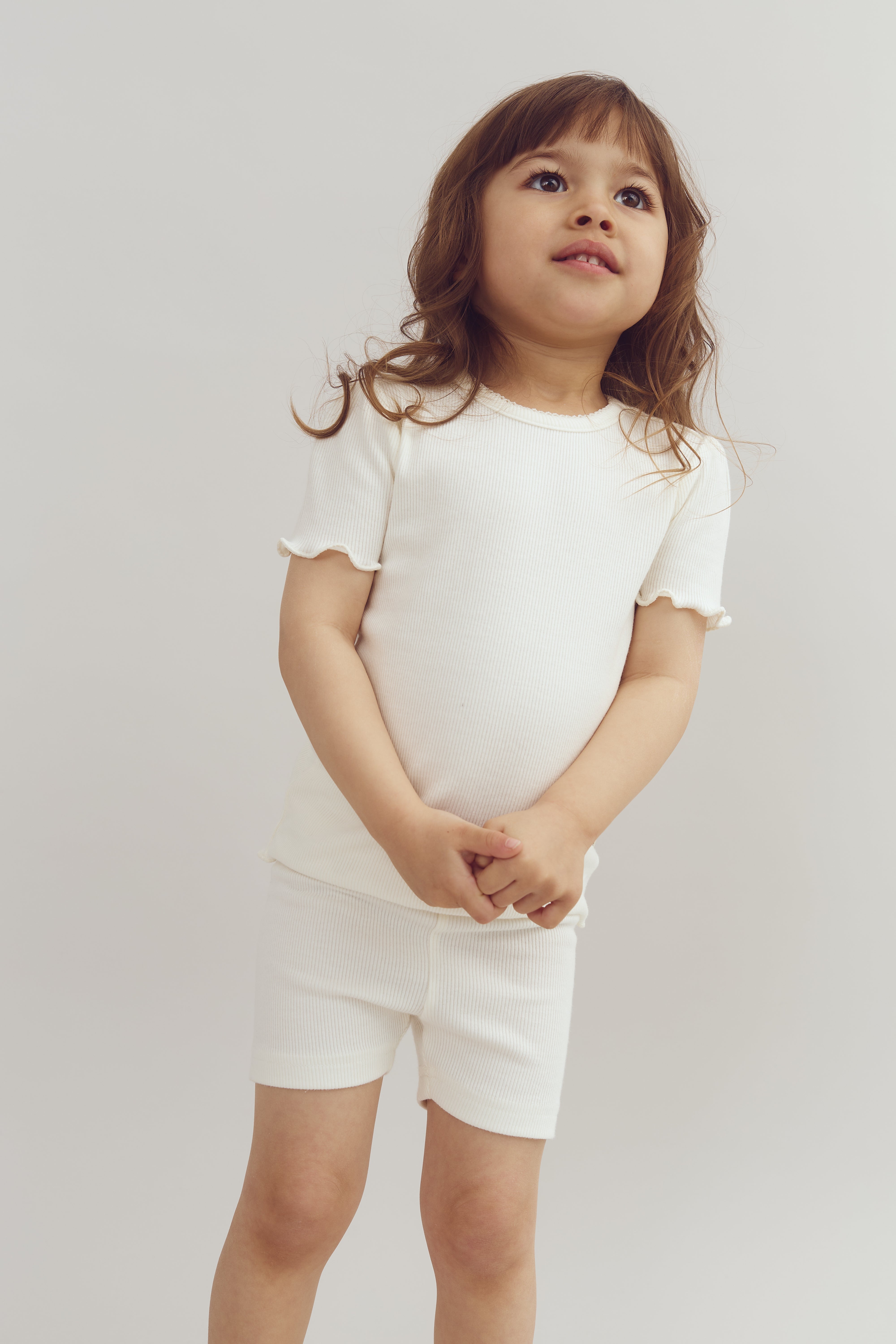 Modal-Ripp Kurzarm-T-Shirt - Off - Off White | 100323 Fiona