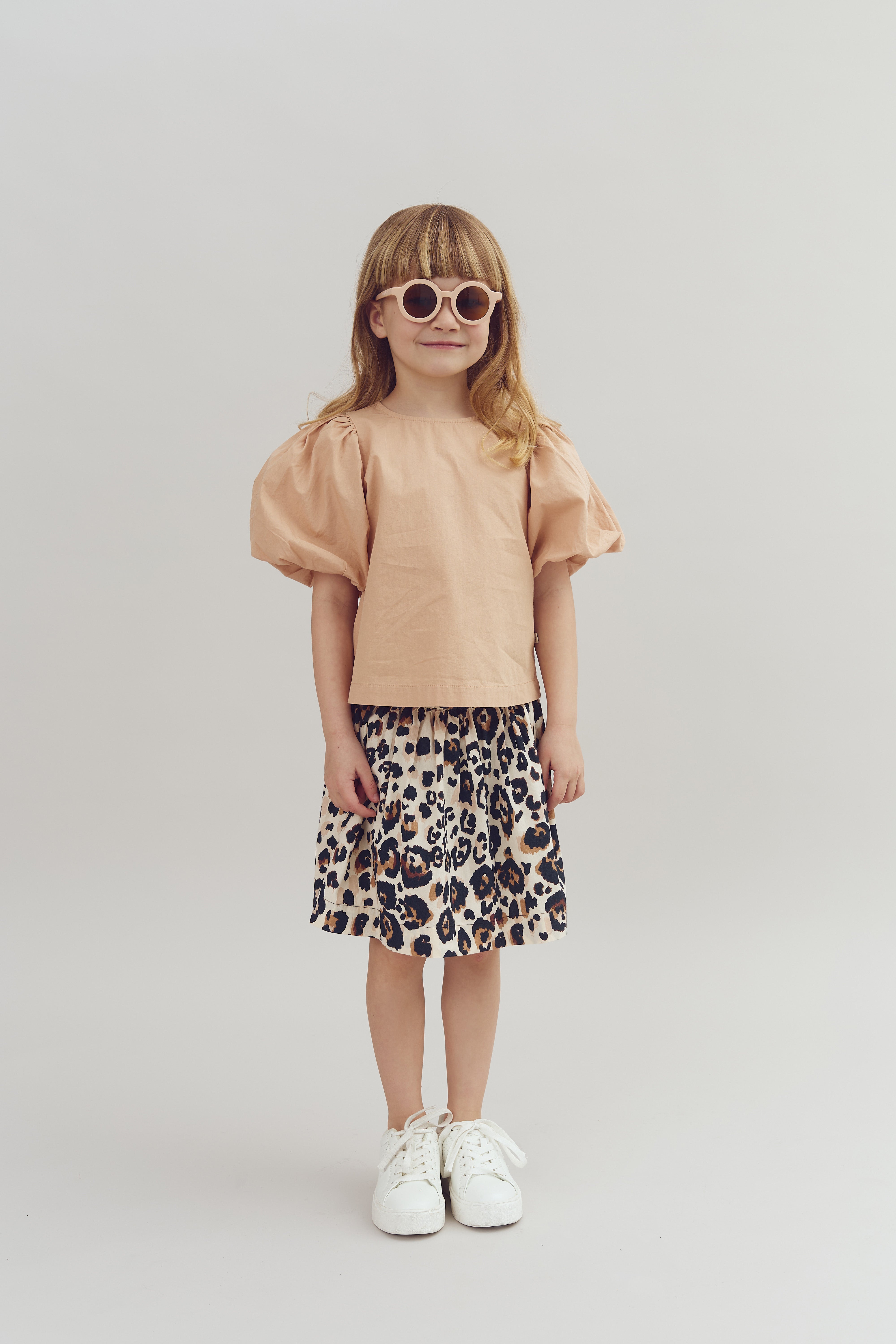 Über-Knie Popeline Rock - Leopard print | 100228 Laura