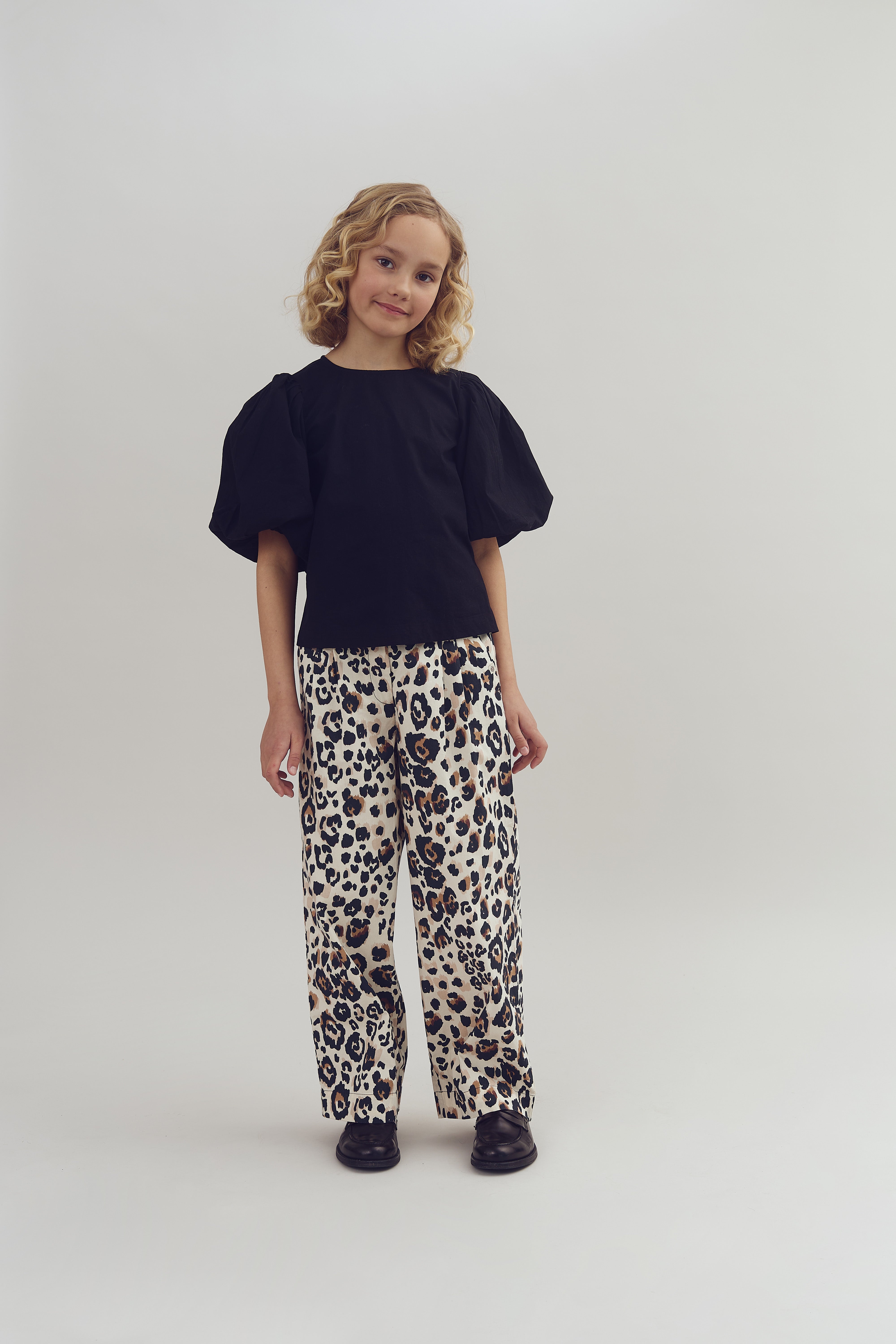 Bluse aus Popeline mit Ballonärmeln - Tween - Black | 100420 Laura