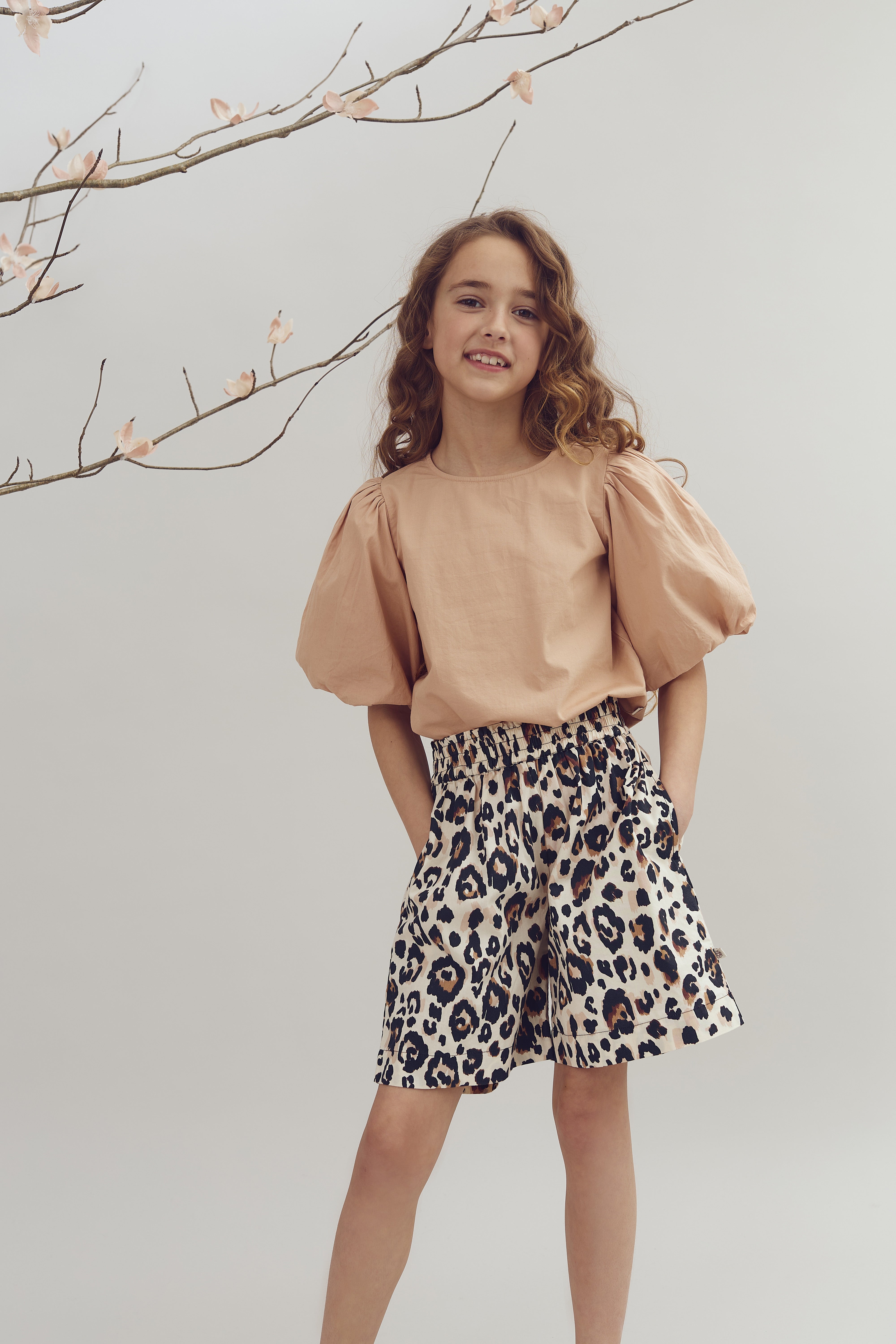 Baggy Popeline Shorts - Tween - Leopard print | 100222 Laura
