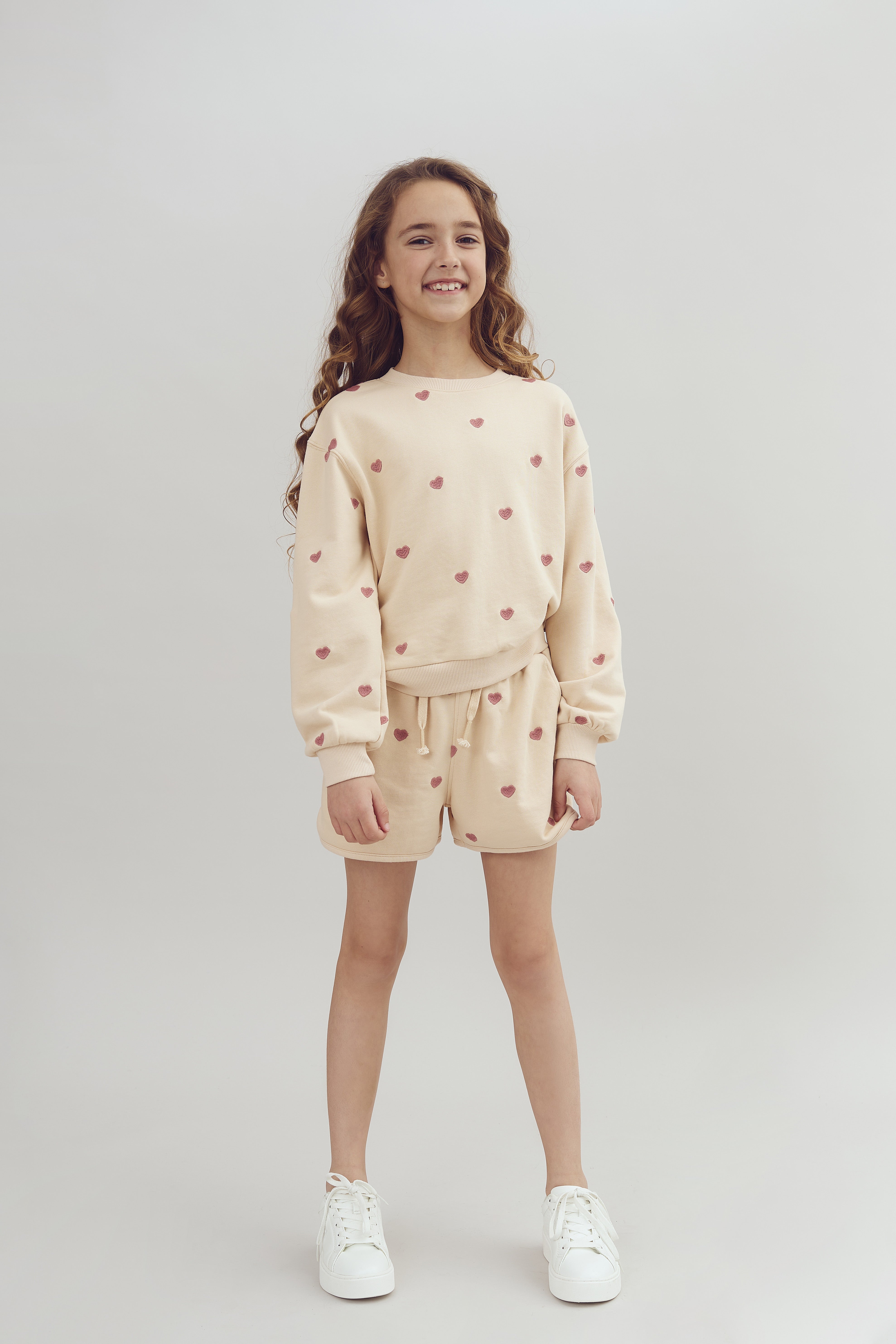 Sweatshorts mit Stickerei - Tween - Rose | 100198 Liva
