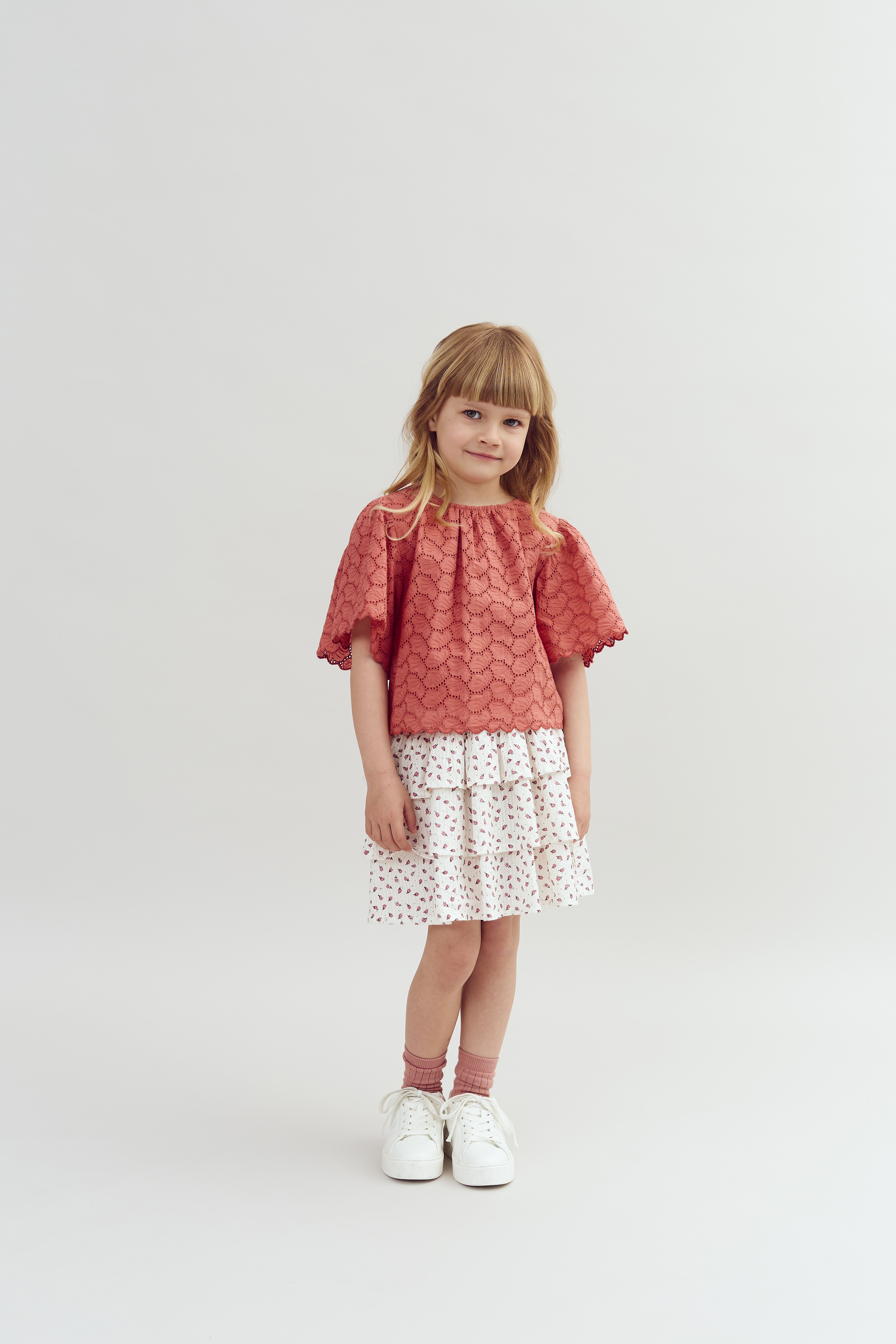 Blumenmuster Rüschenshirt - Blush Flower | 100302 Annie