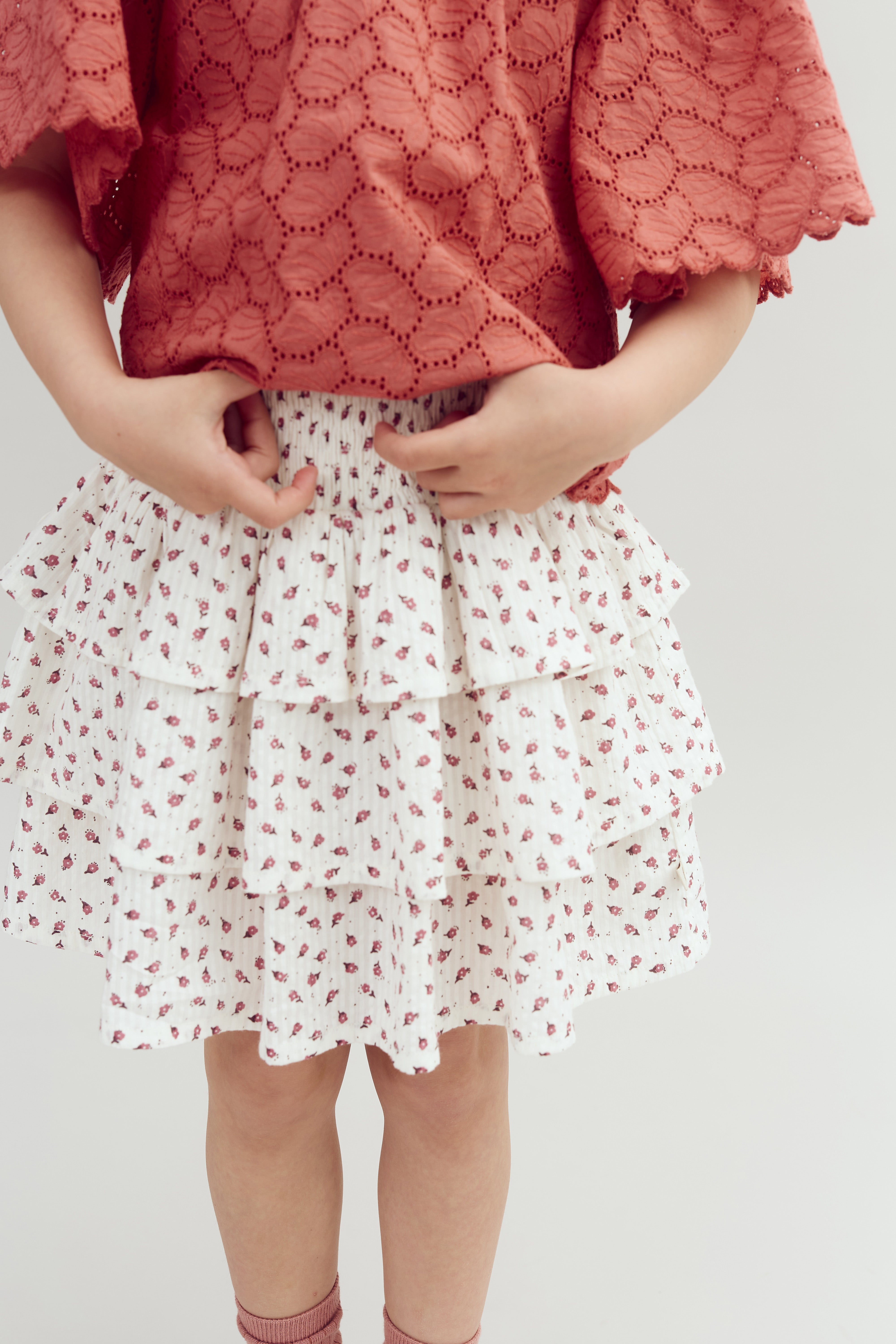 Blumenmuster Rüschenshirt - Blush Flower | 100302 Annie