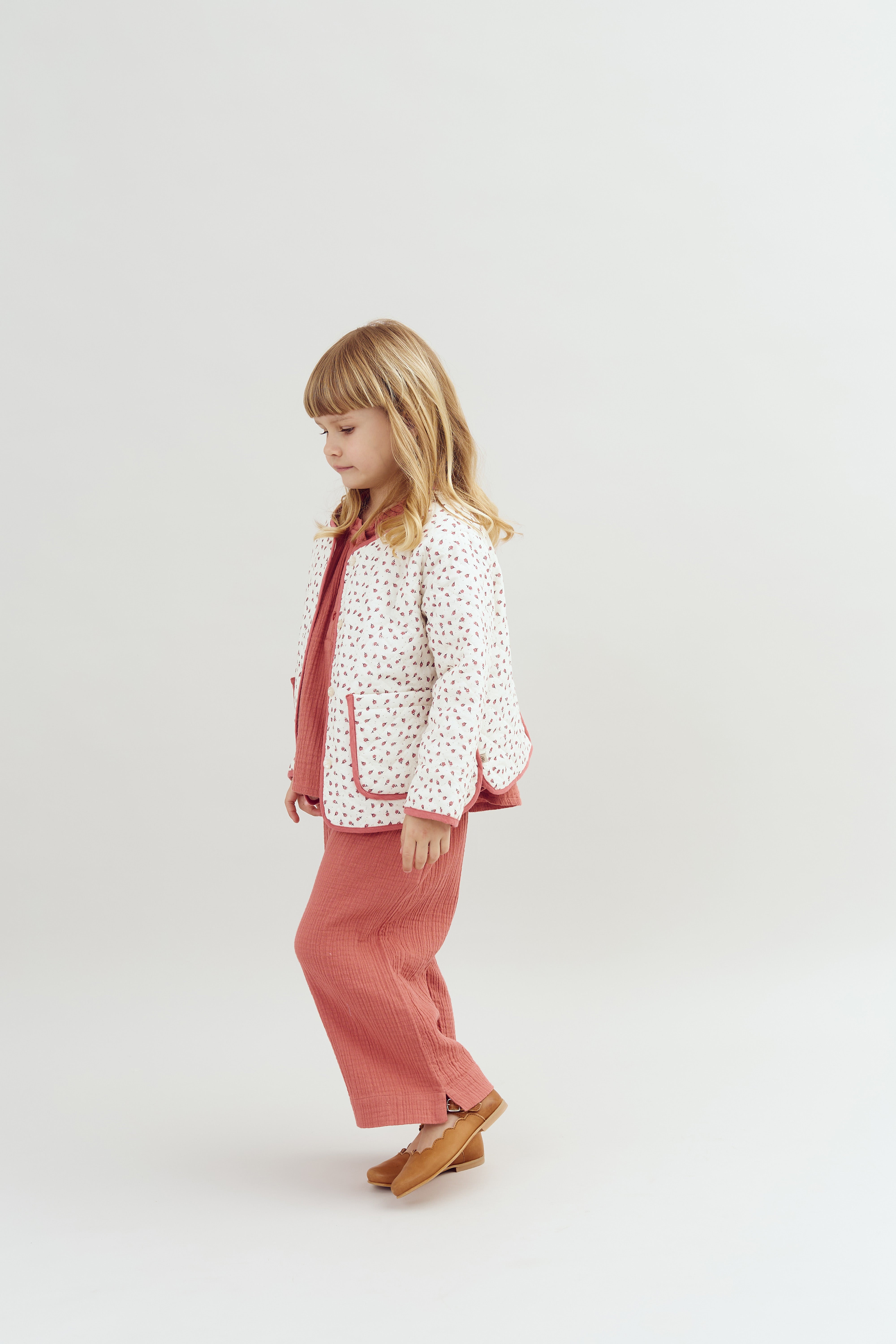 Verkürzte Musselin Hose - Blush | 100290 Ella