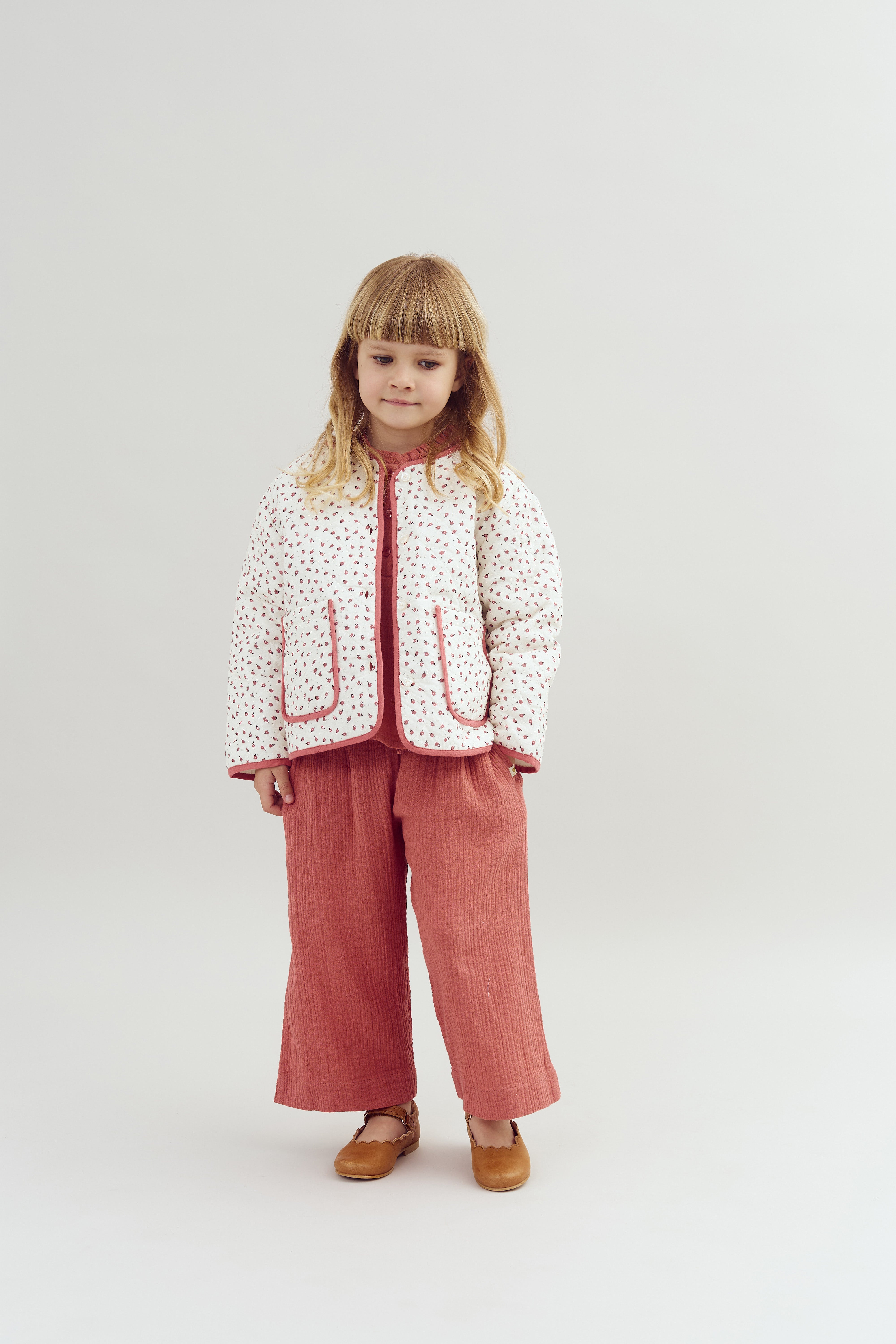Verkürzte Musselin Hose - Blush | 100290 Ella