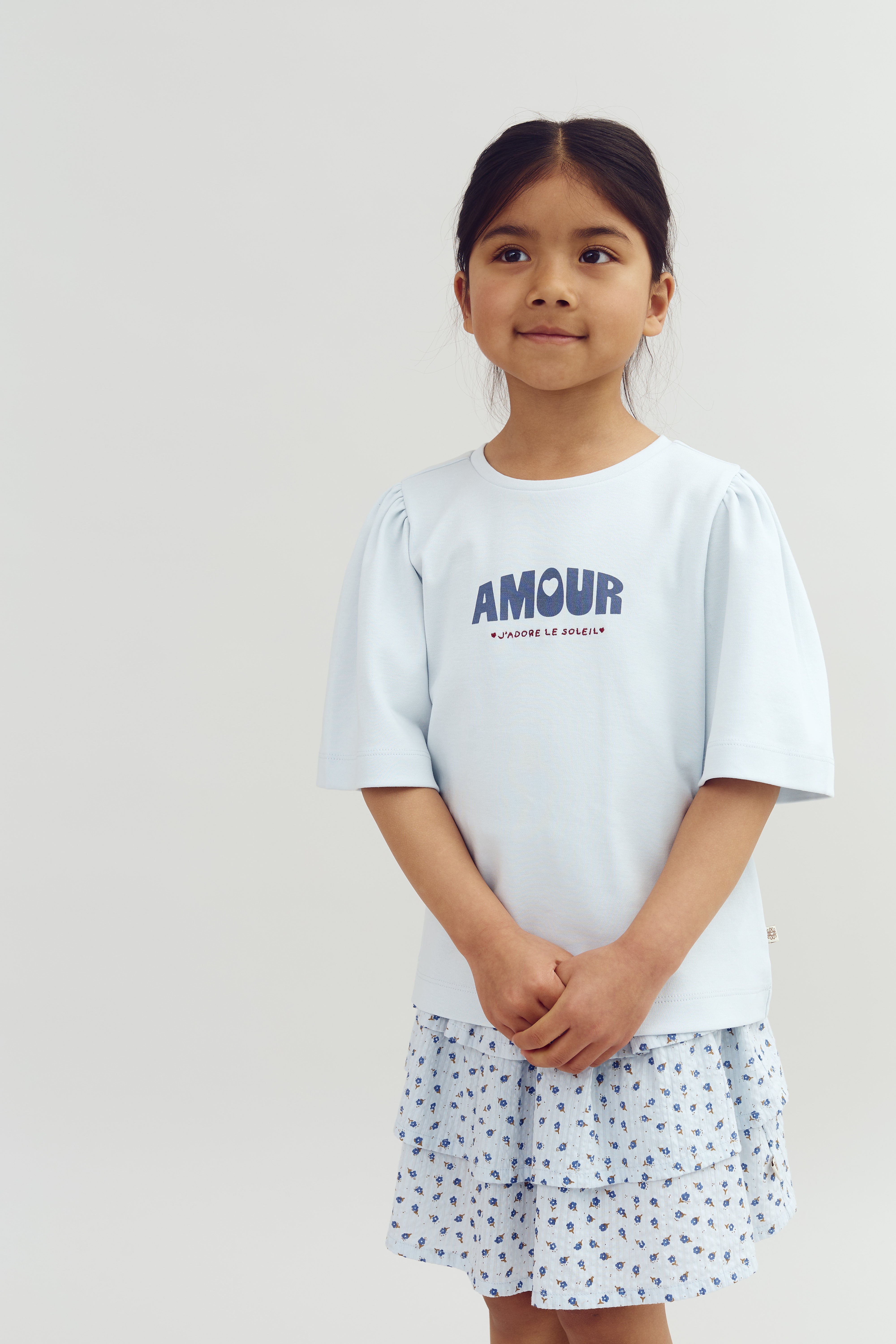 Blumenmuster Rüschenshirt - Blue Flower | 100303 Annie