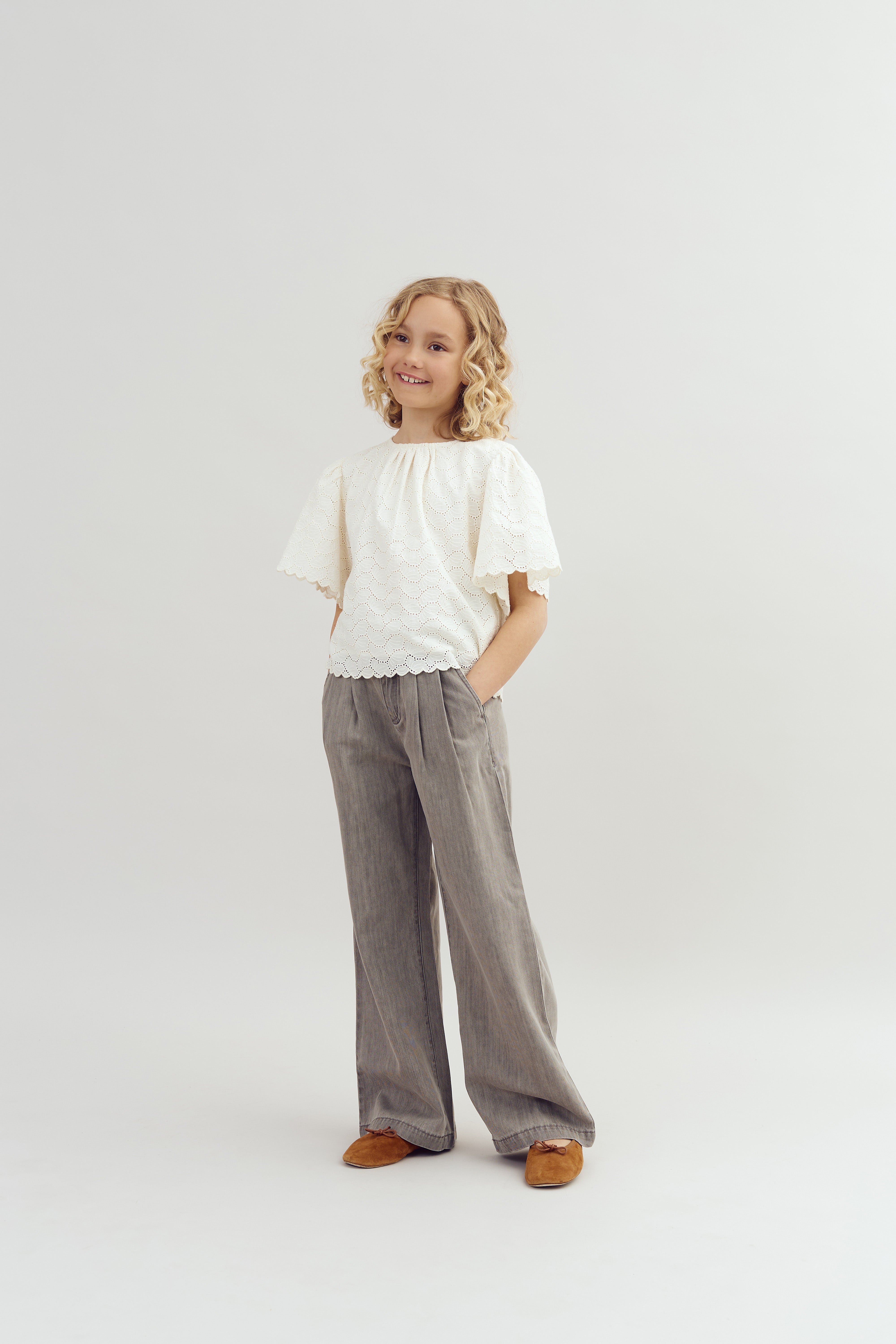 Weite weiche Jeanshose - Tween - Grey Denim | 100104 Lea