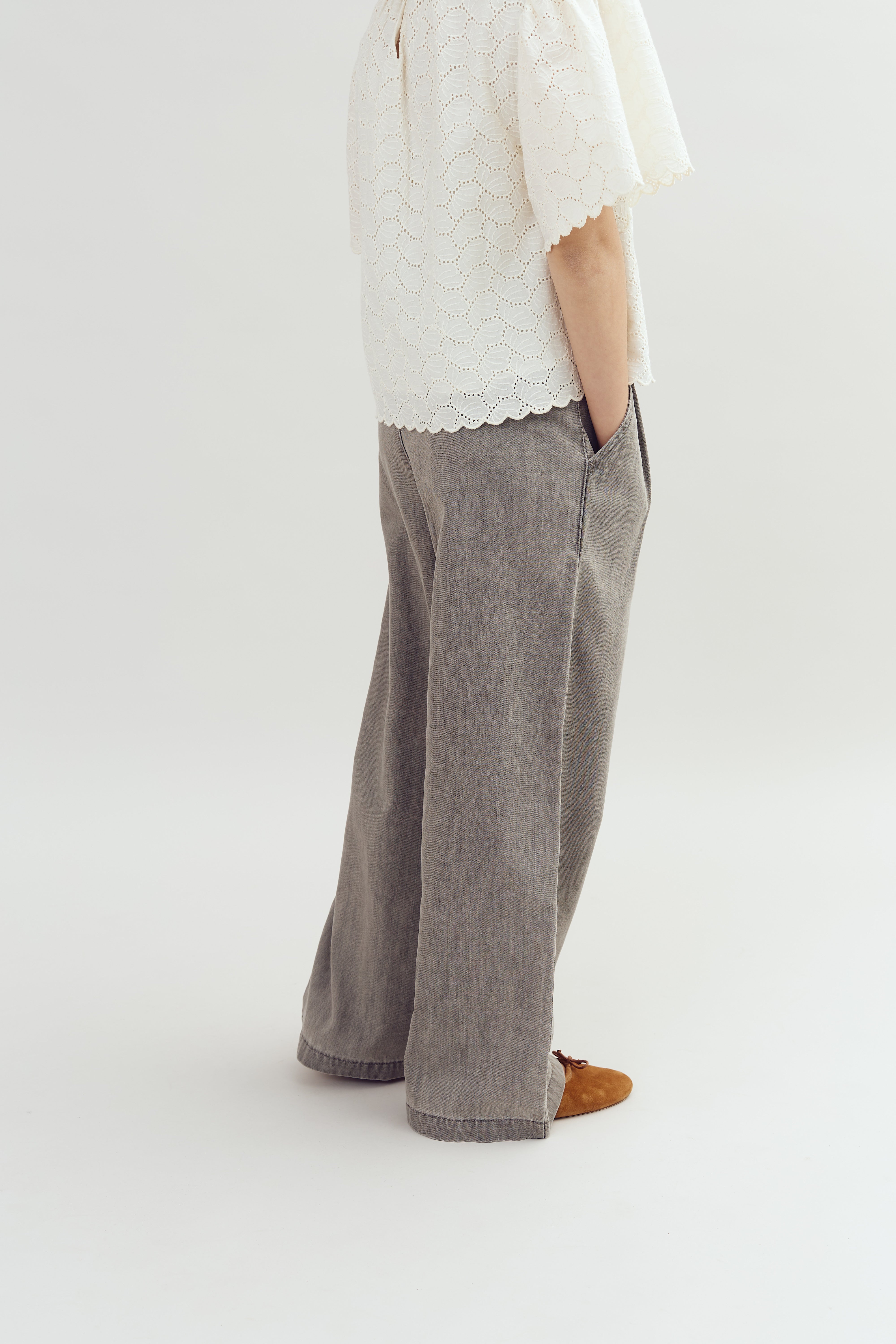 Weite weiche Jeanshose - Tween - Grey Denim | 100104 Lea