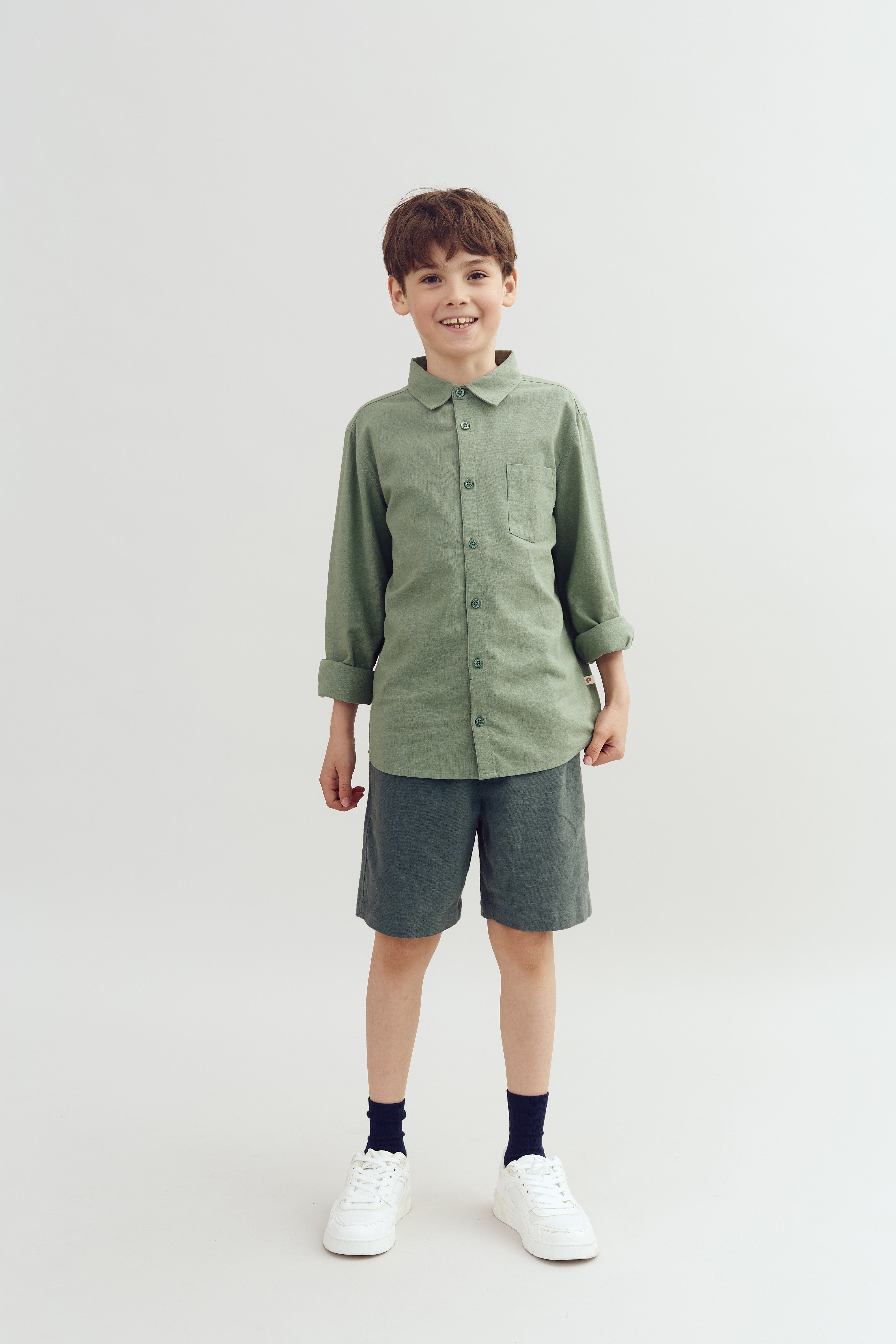 Baggy Leinen Shorts - Tween - Petrol | 100412 Noah