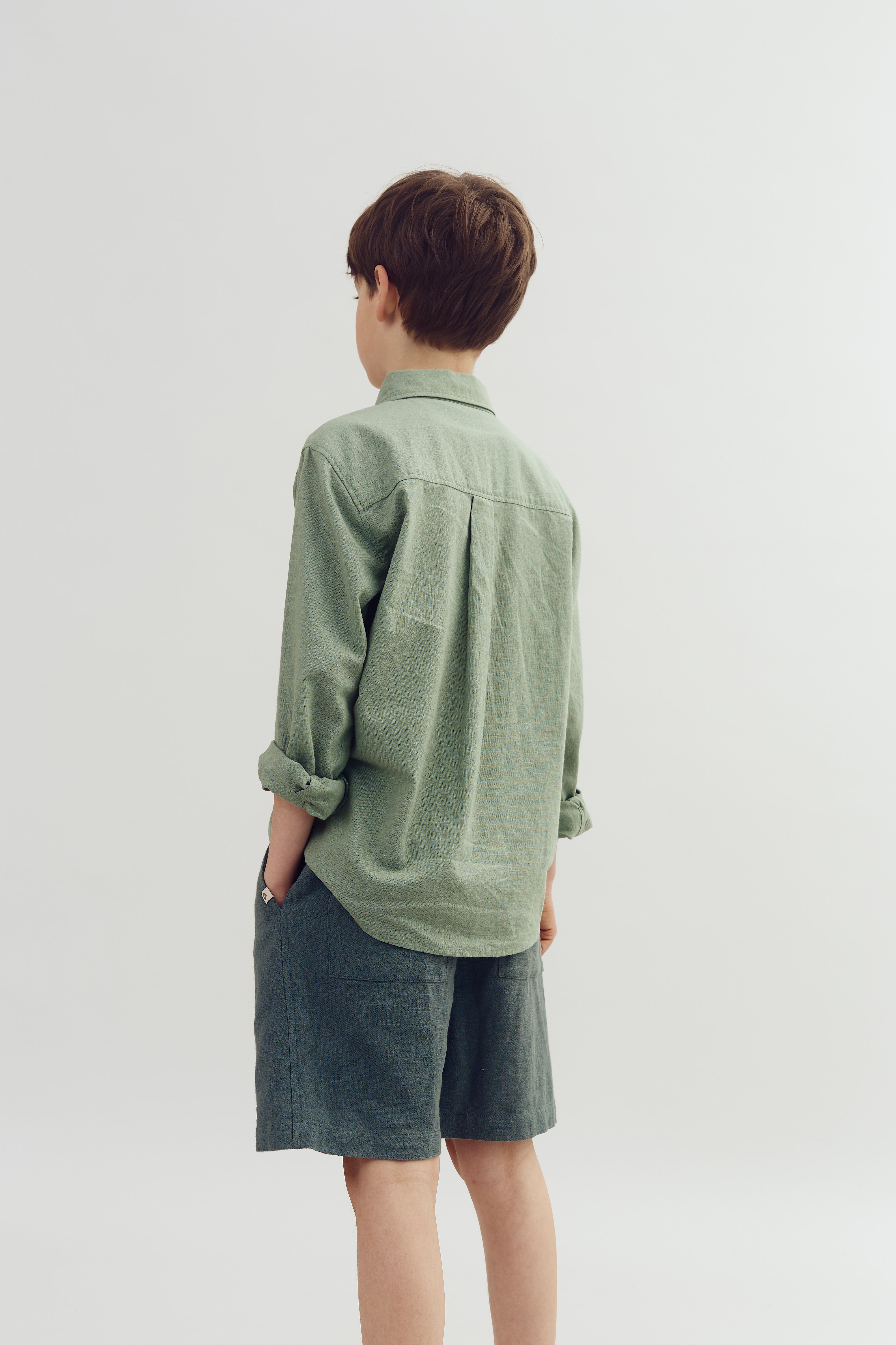 Leinenhemd - Tween - Green | 100172 Pelle