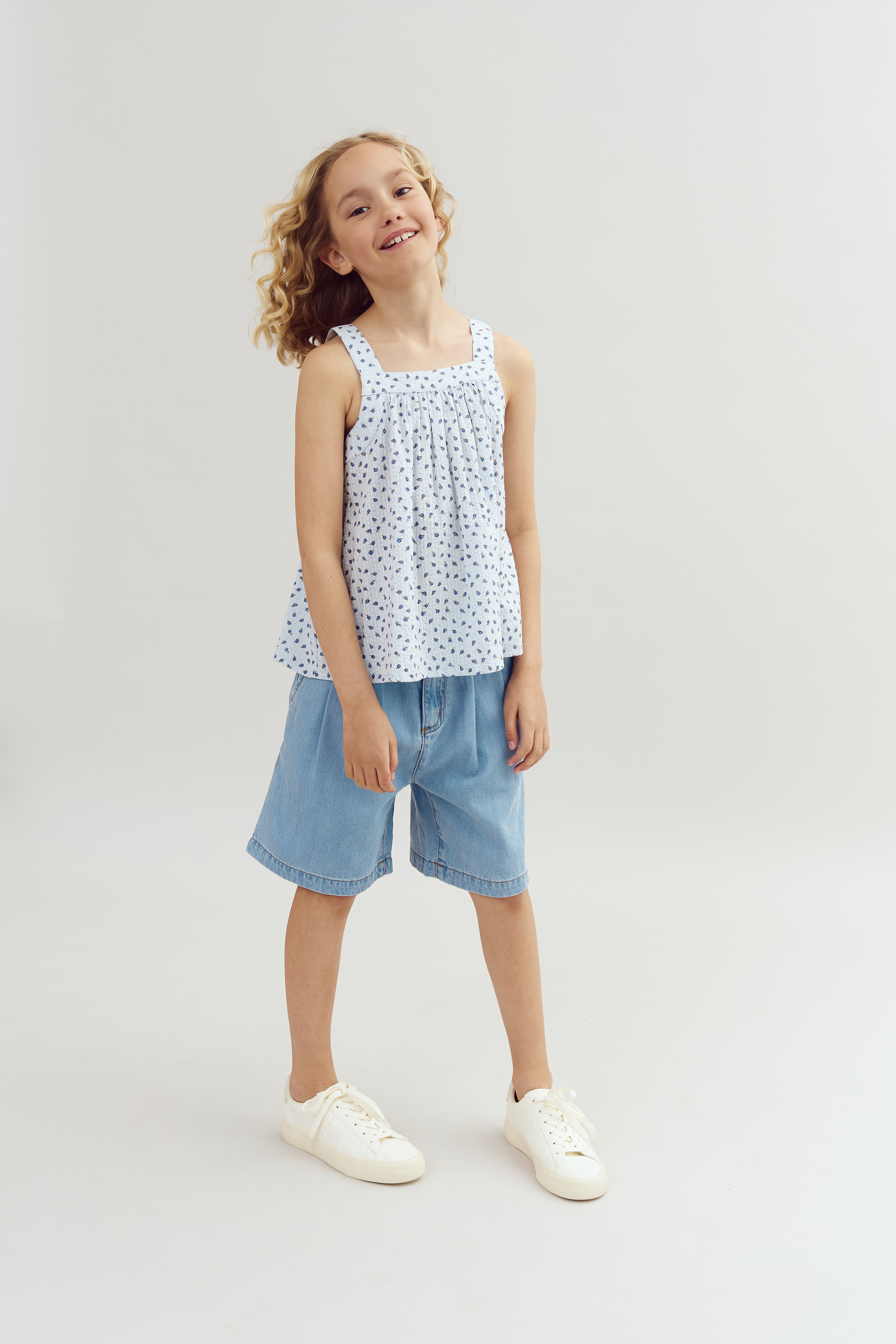 Blumenmuster Top - Tween - Blue Flower | 100425 Annie