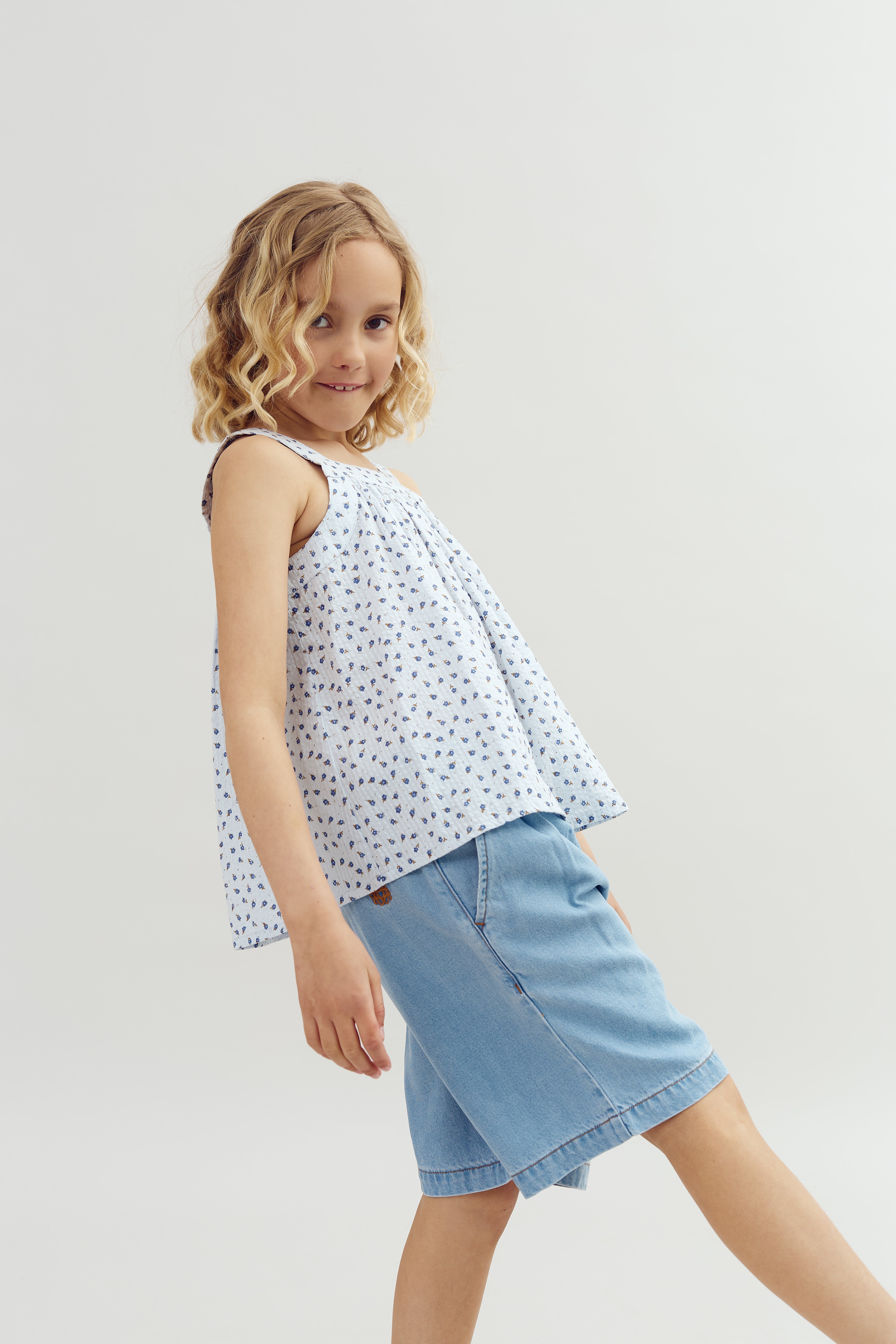 Blumenmuster Top - Tween - Blue Flower | 100425 Annie