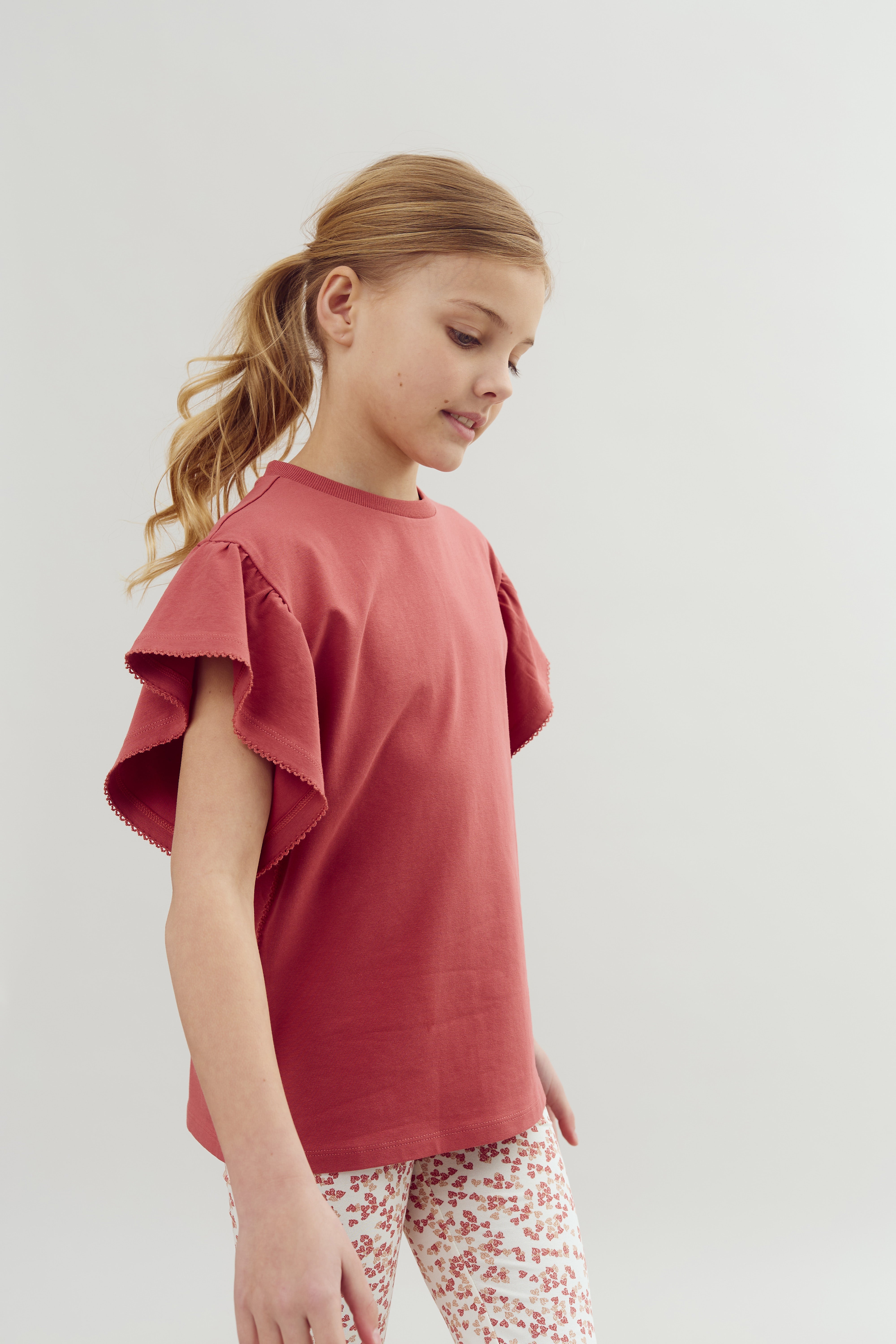 Rüschenshirt mit Picot-Stich - Tween - Blush | 100384 Vilde