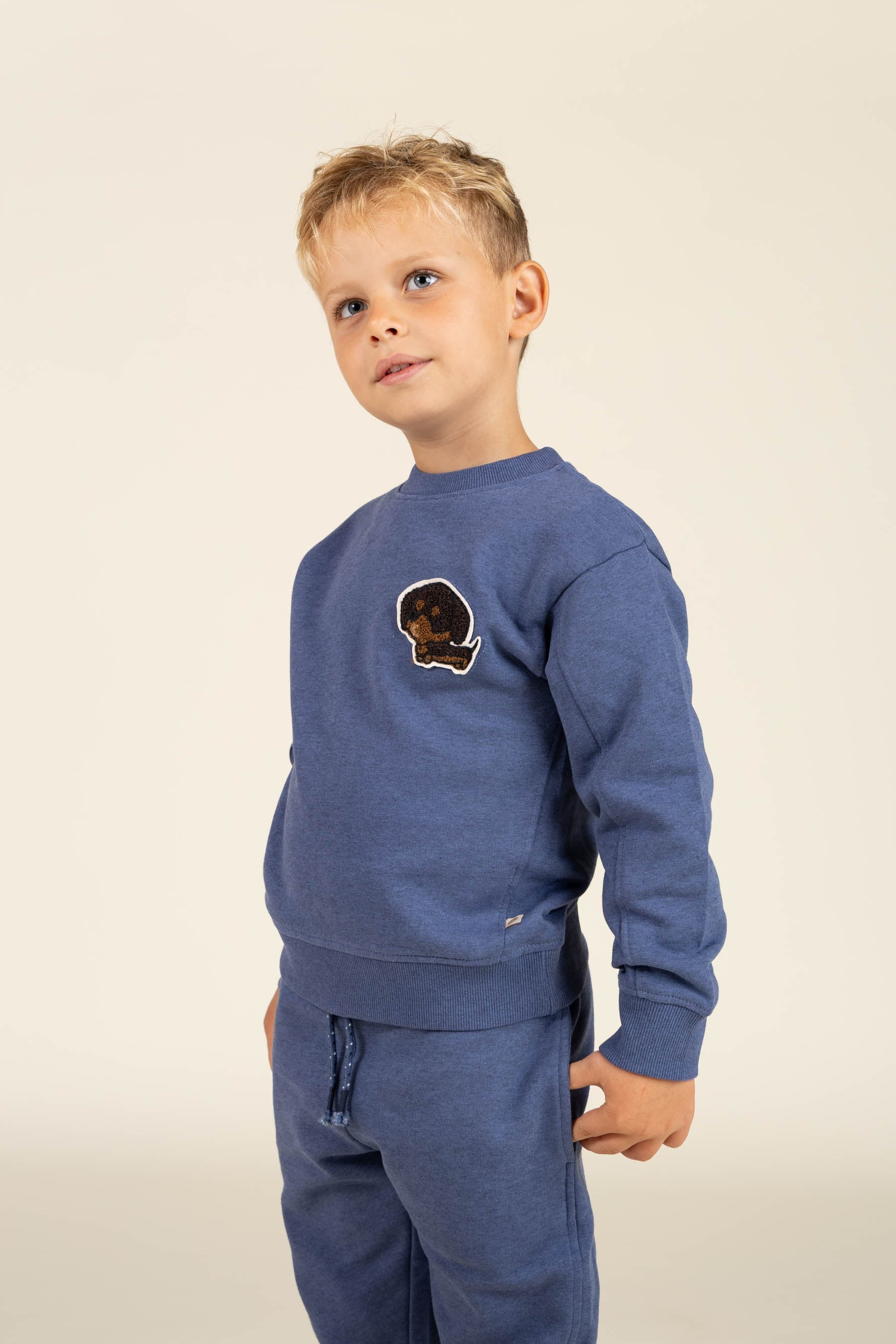 Sweatshirt mit Rundhalsausschnitt - Kids - Indigo Blue Melange | 100888 Justin