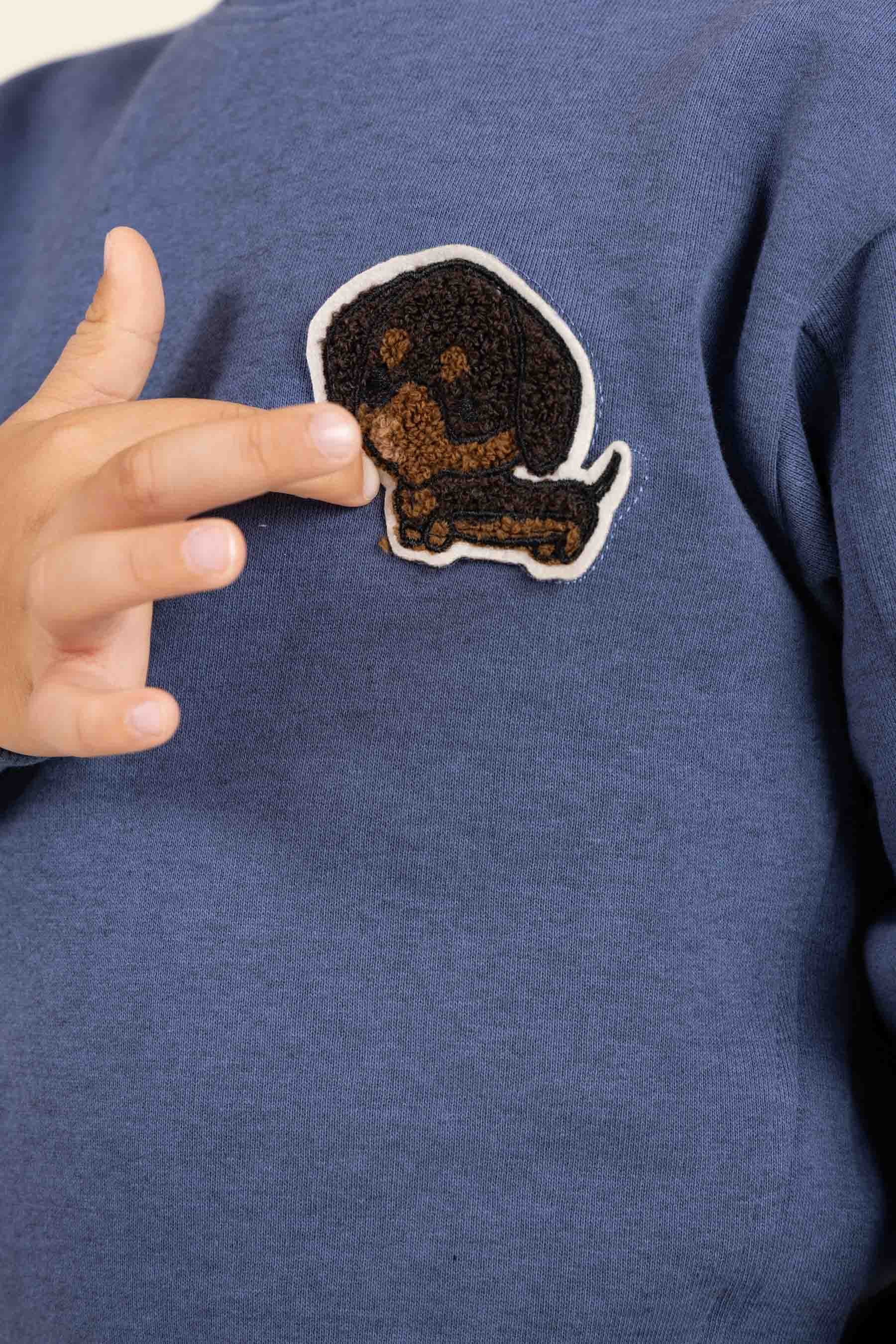 Sweatshirt mit Rundhalsausschnitt - Kids - Indigo Blue Melange | 100888 Justin