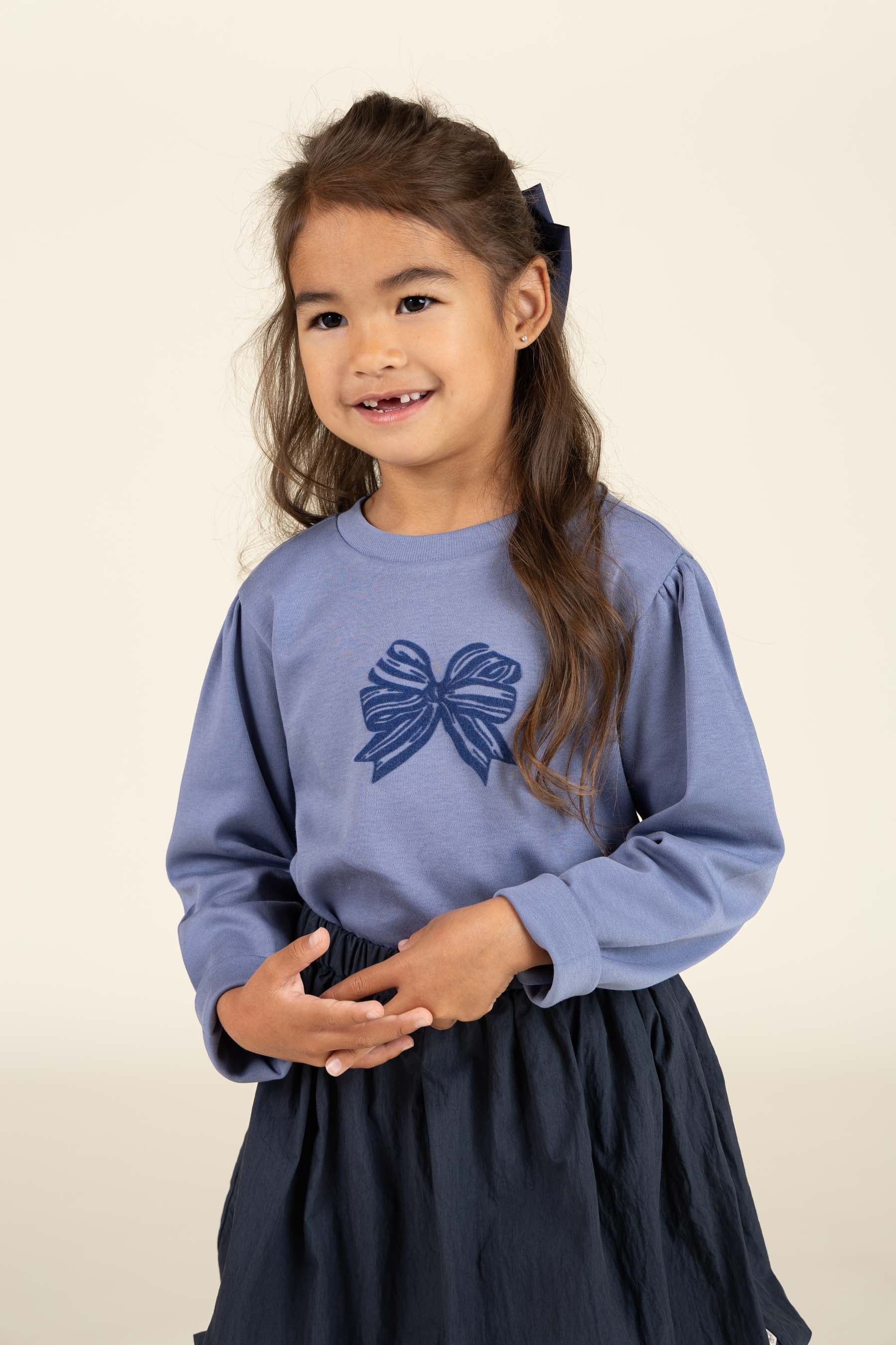 Langärmliges T-Shirt mit Frontprint - Kids - Blue | 100850 Kendell