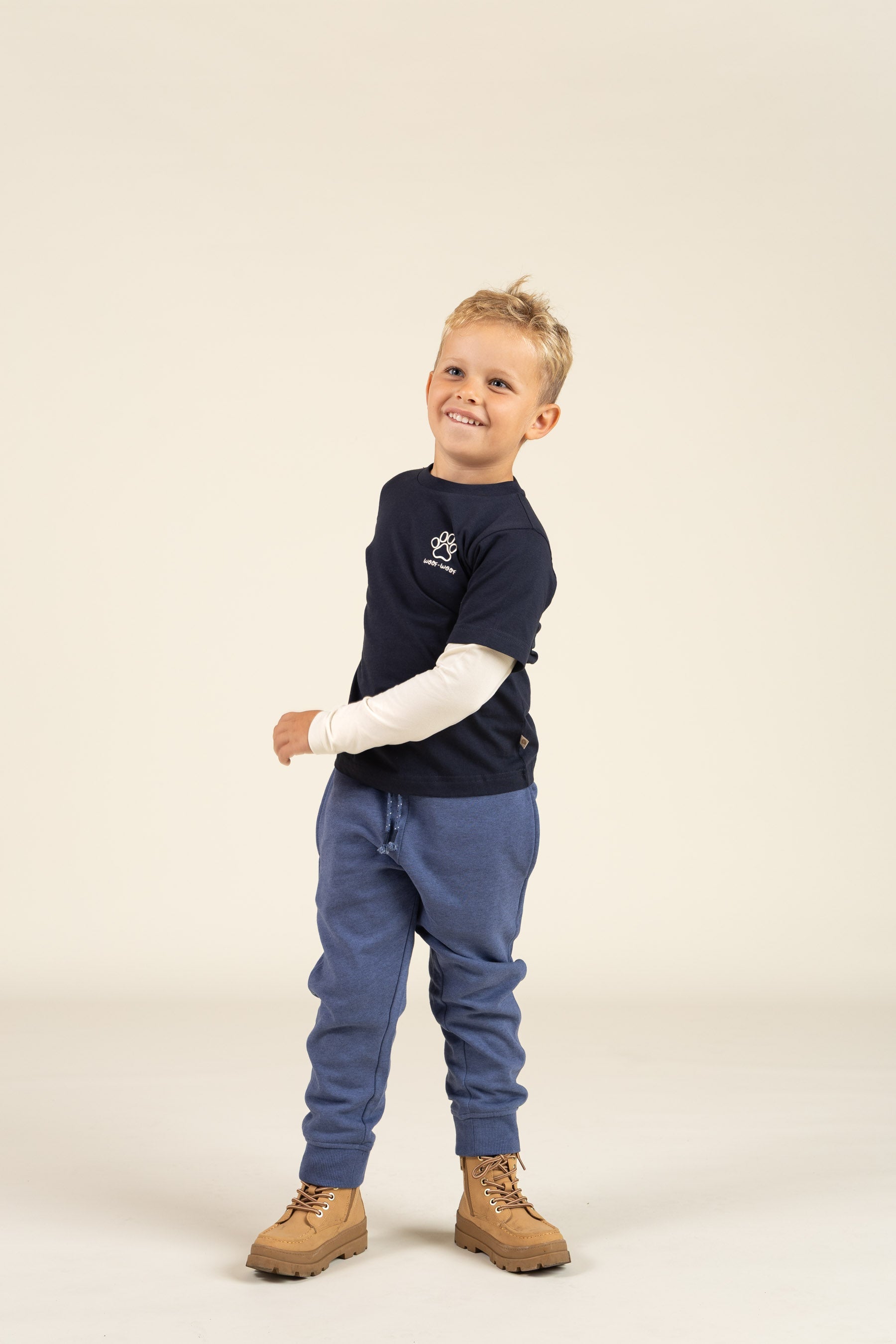 Boxy-T-Shirt mit zwei Ärmeln - Kids - Navy | 100836 Alex