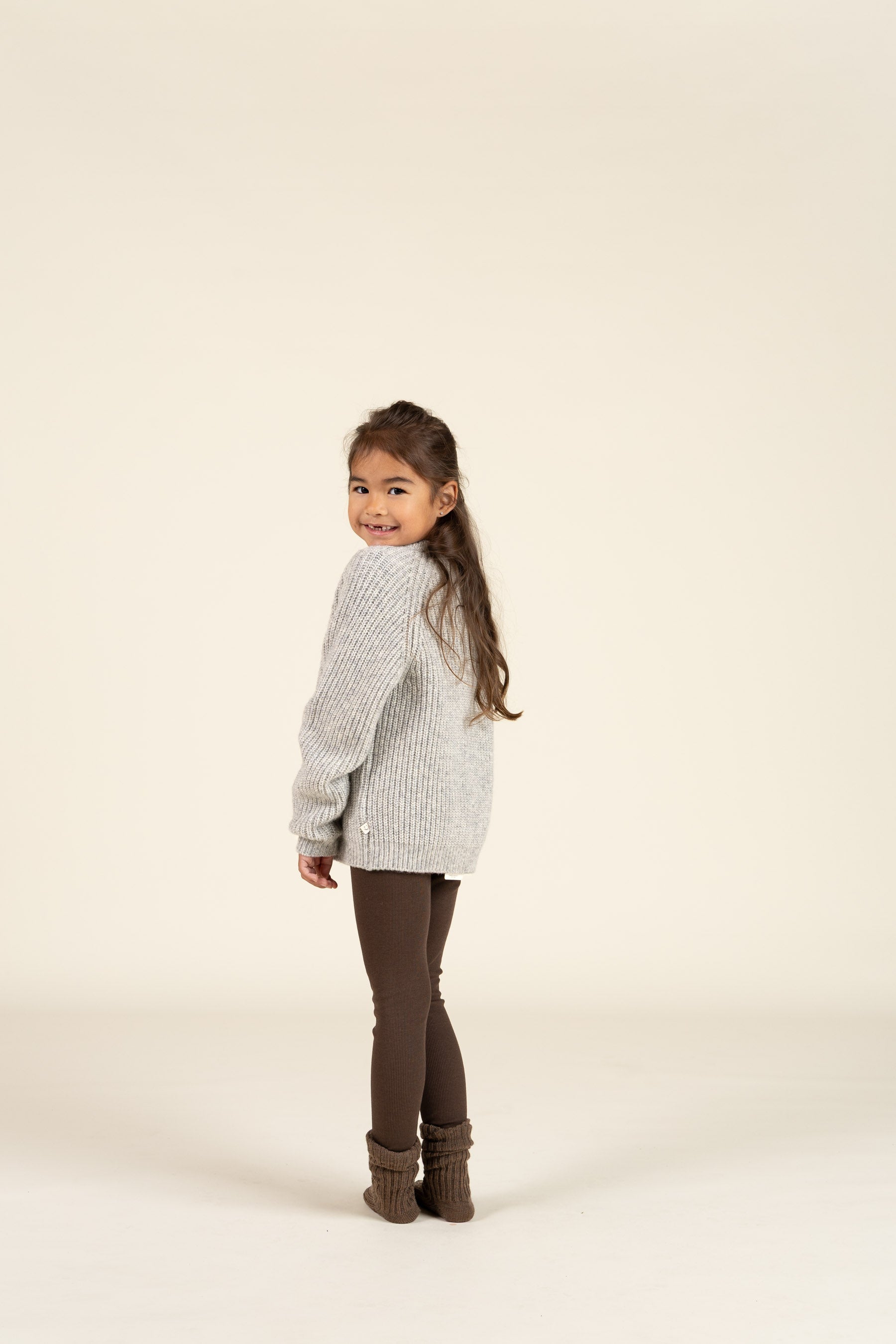 unisex Strickjacke in Wollmischung - Kids - Grey Melange | 100746 Cork