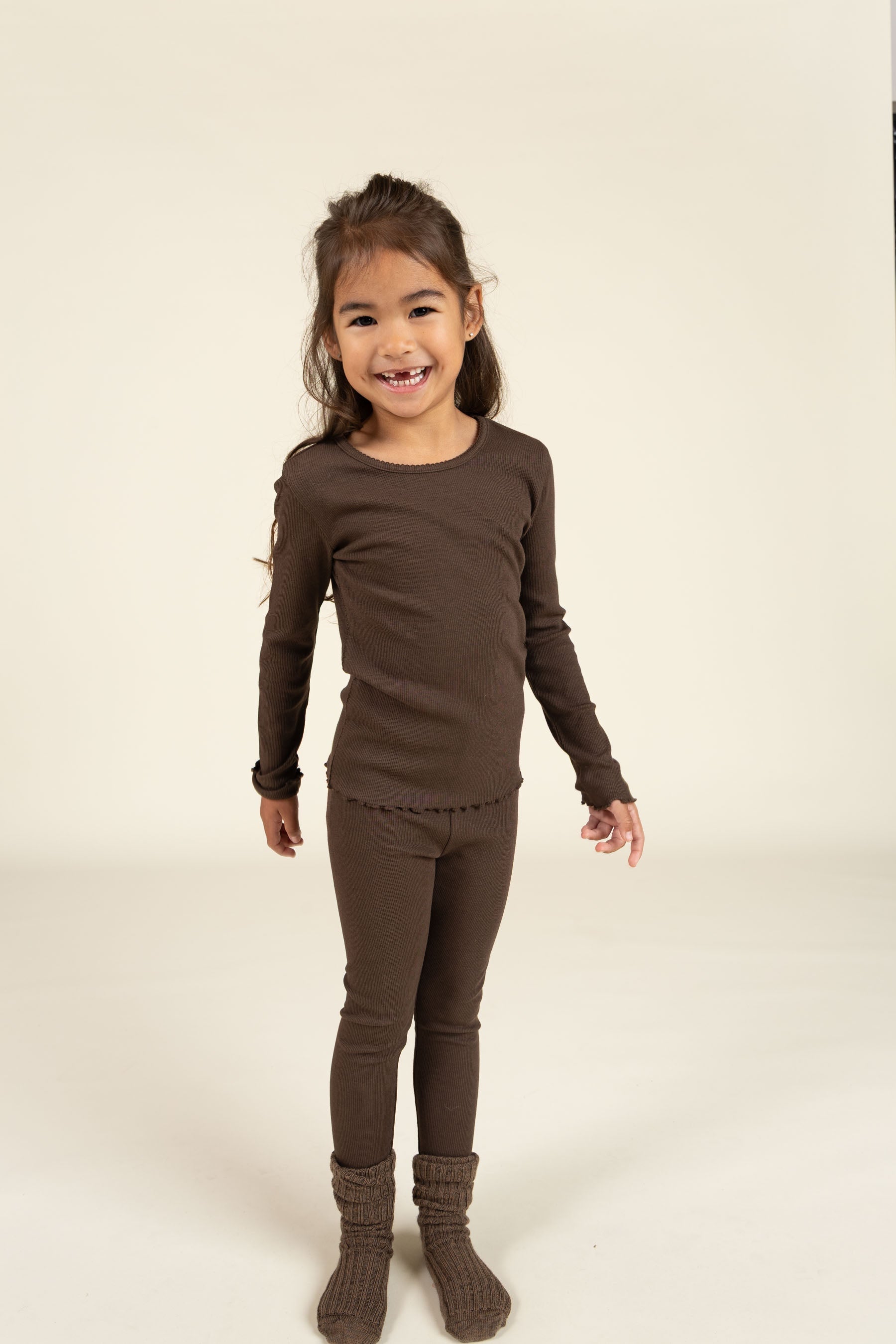 Leggings aus Modalripp - Kids - Chocolate | 100584 Mia