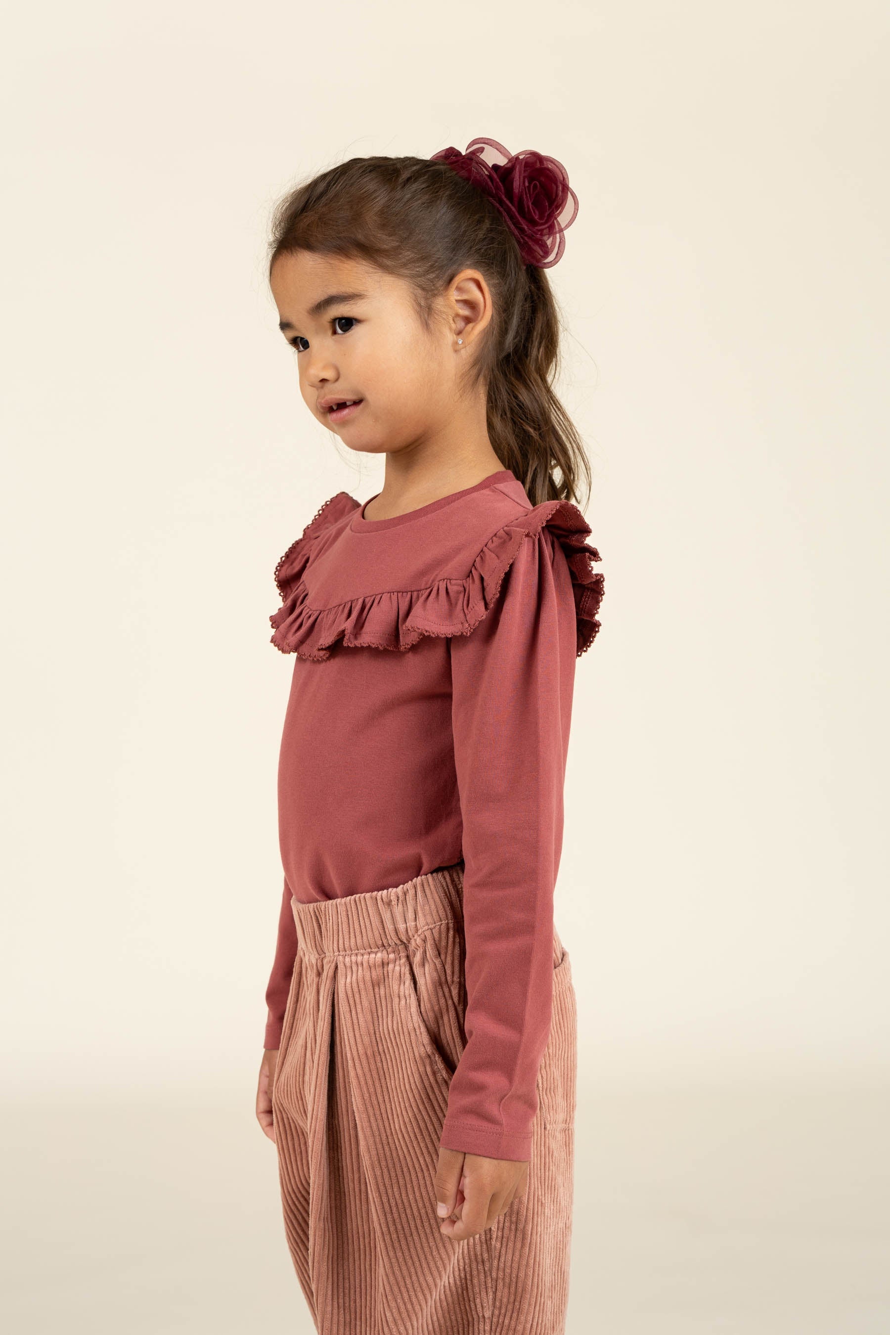 Rüschen-Jersey-Bluse - Kids - Vintage Red | 100860 Talia
