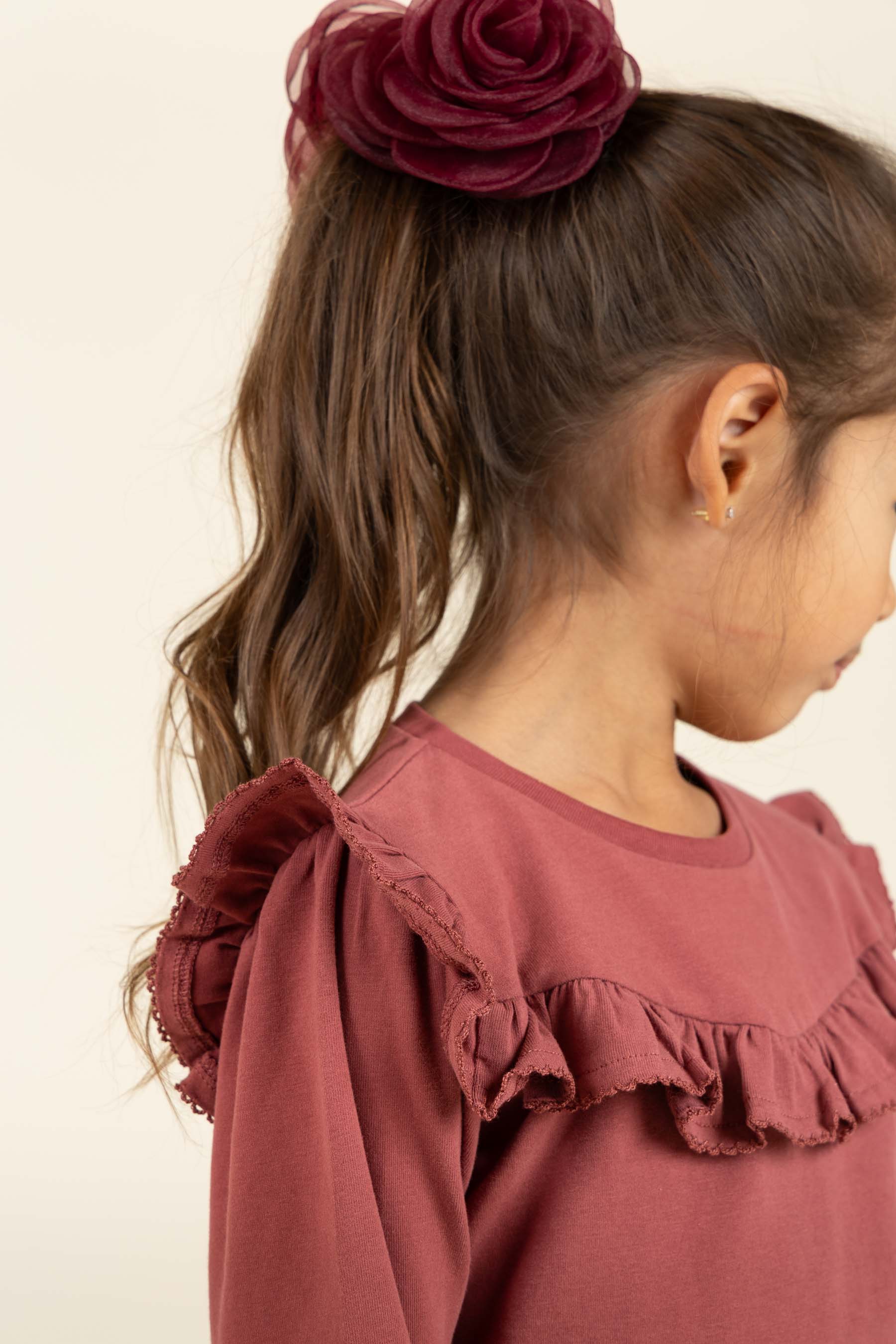 Rüschen-Jersey-Bluse - Kids - Vintage Red | 100860 Talia