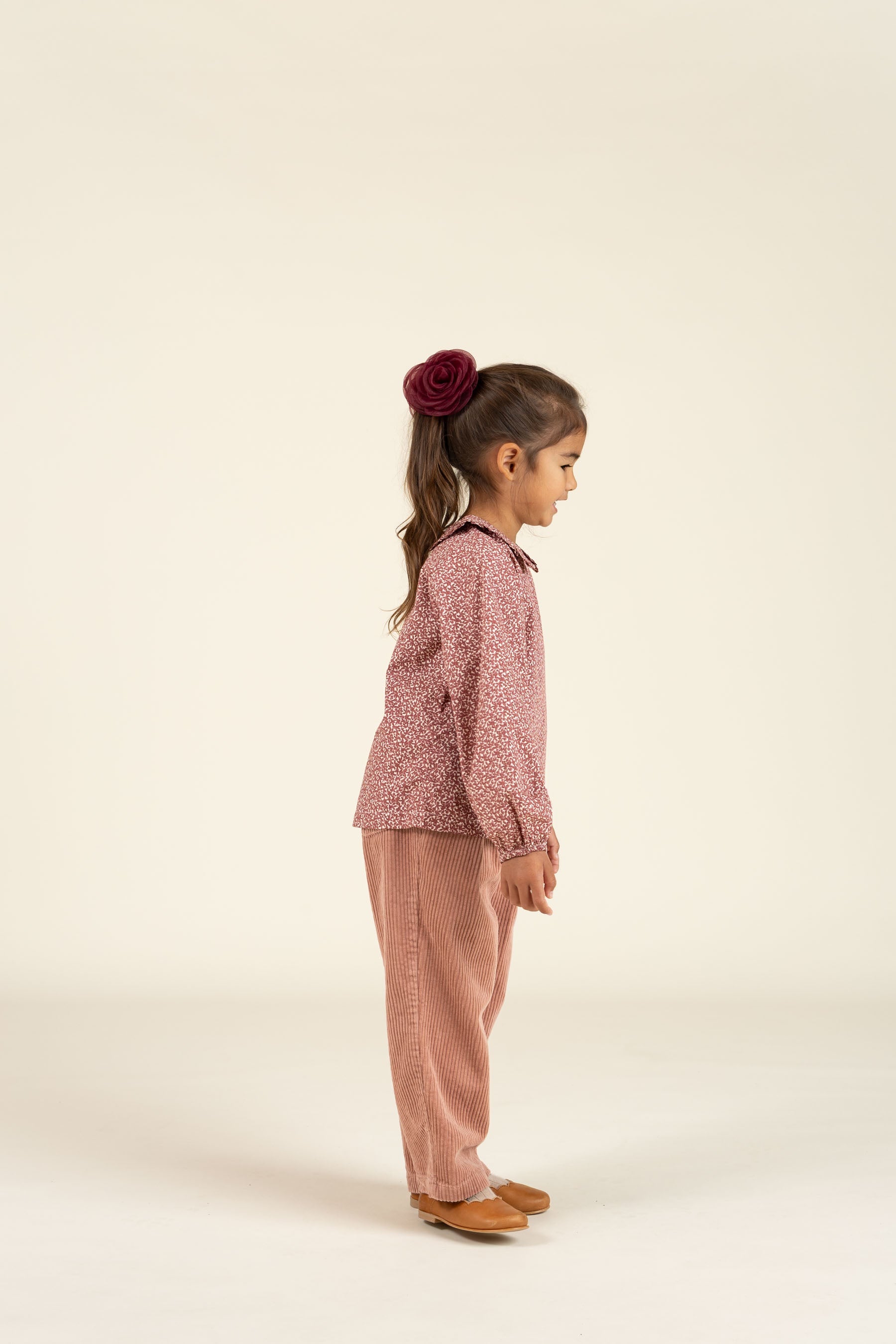 Bedruckte Popeline-Bluse mit Kragen aus Baumwolle - Kids - Vintage Red | 100799 Allie