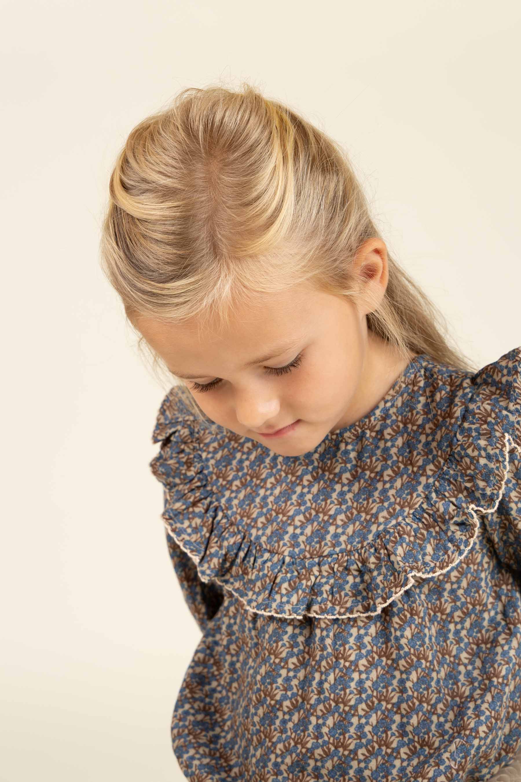 Bedruckte Zwei-Wege-Bluse aus doppelter Gaze - Kids - Blue / Brown | 100729 Maggie