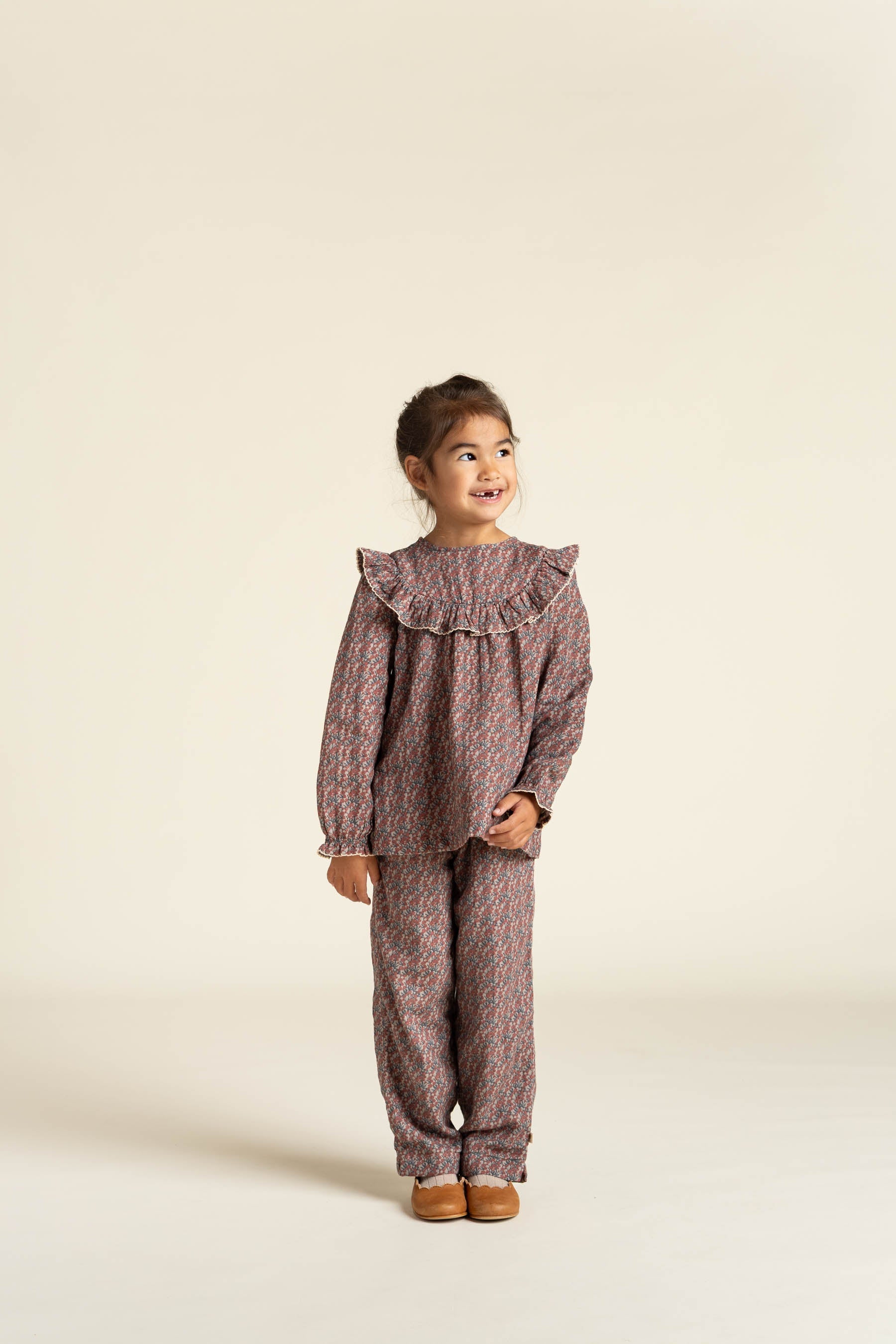 Bedruckte Zwei-Wege-Bluse aus doppelter Gaze - Kids - Rose / Green | 100731 Maggie