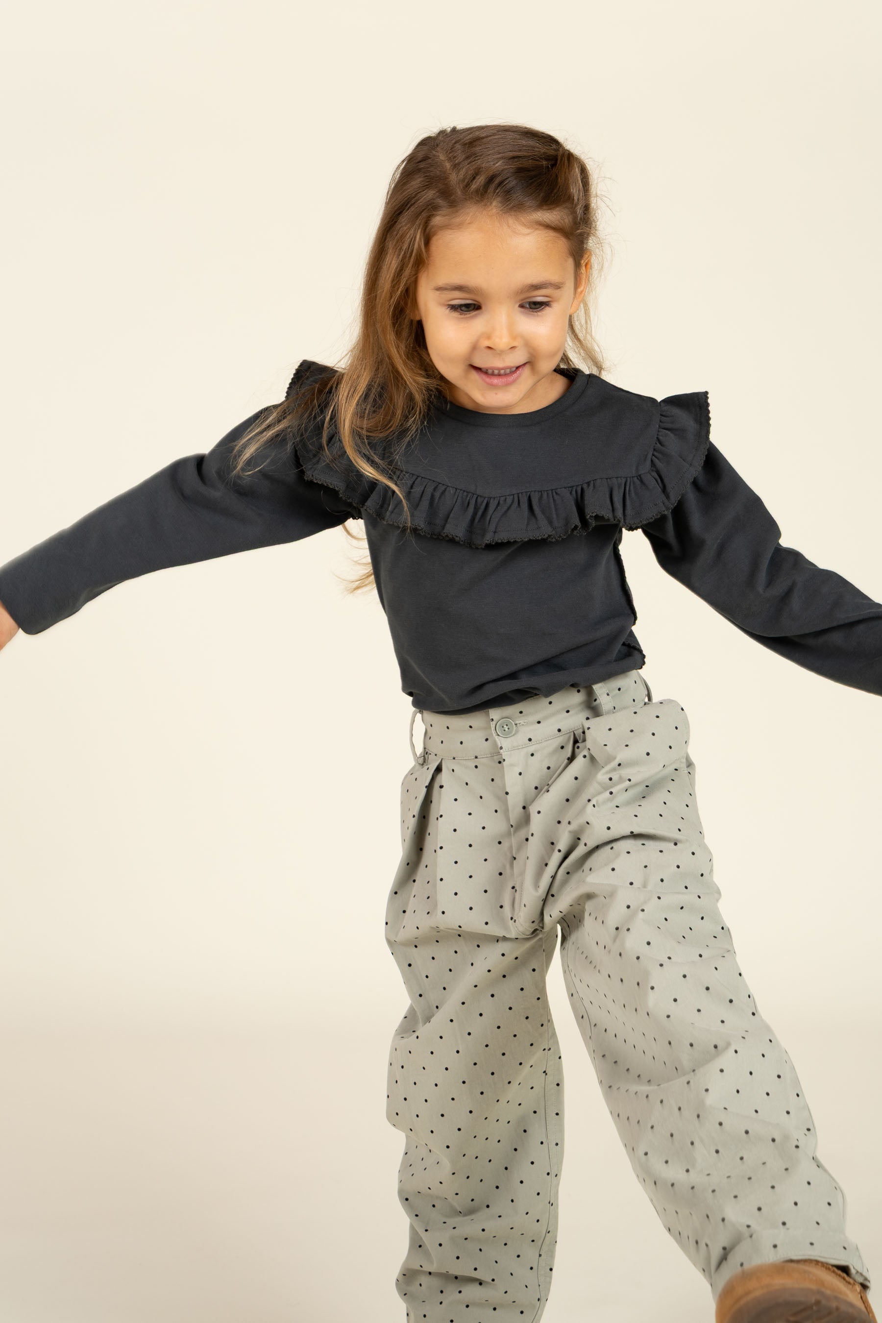 Rüschen-Jersey-Bluse - Kids - Forrest Green | 100866 Talia