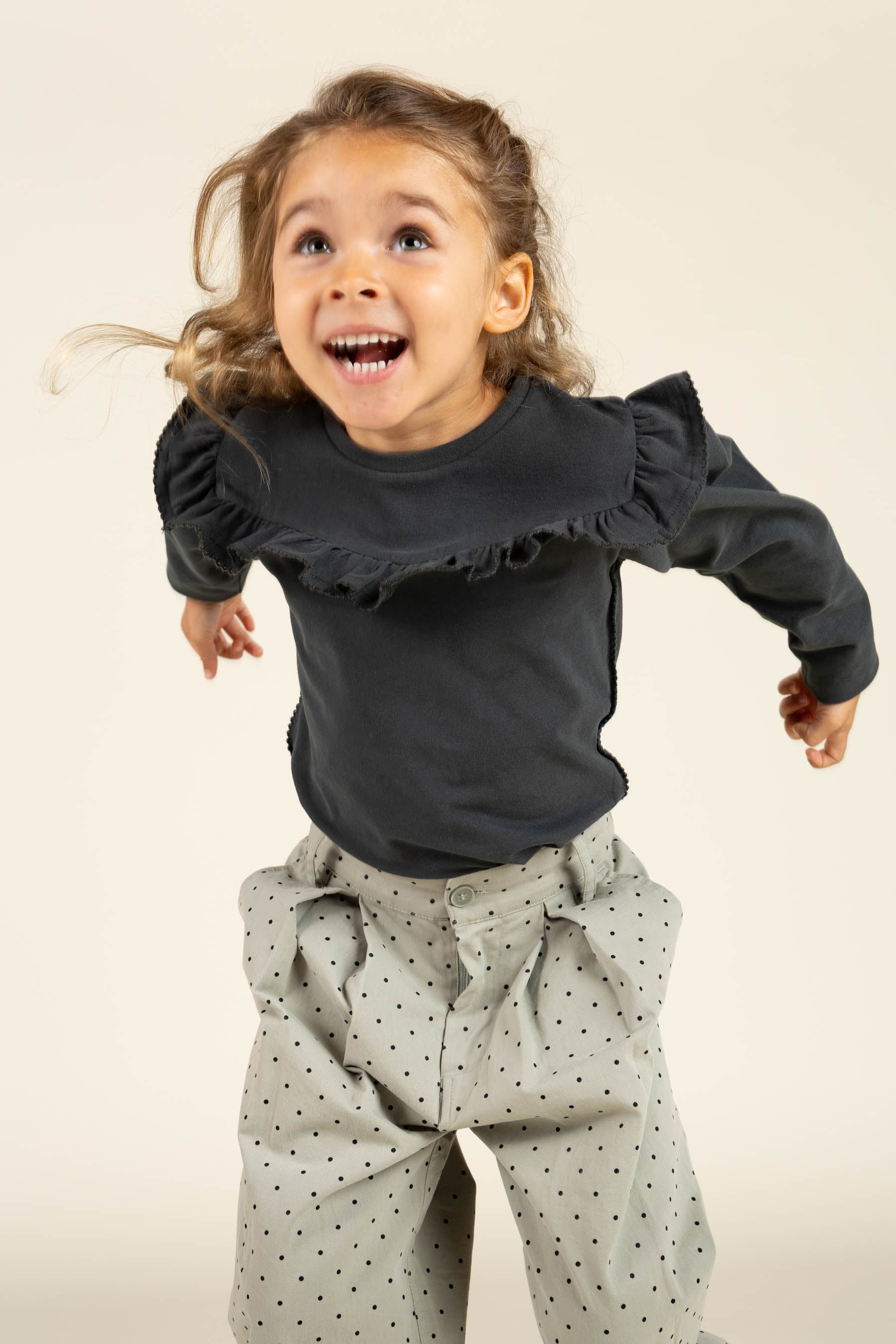 Rüschen-Jersey-Bluse - Kids - Forrest Green | 100866 Talia