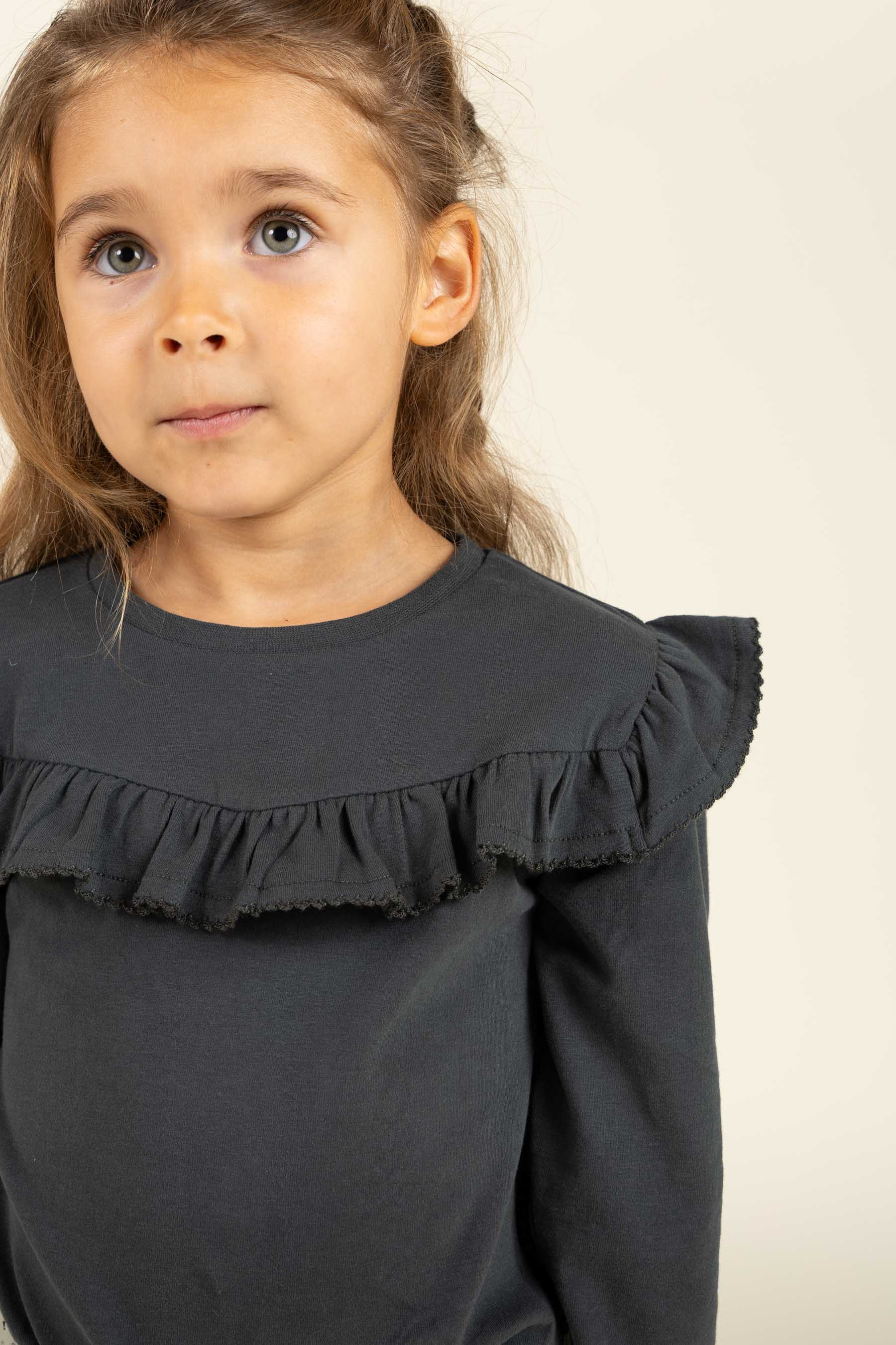 Rüschen-Jersey-Bluse - Kids - Forrest Green | 100866 Talia