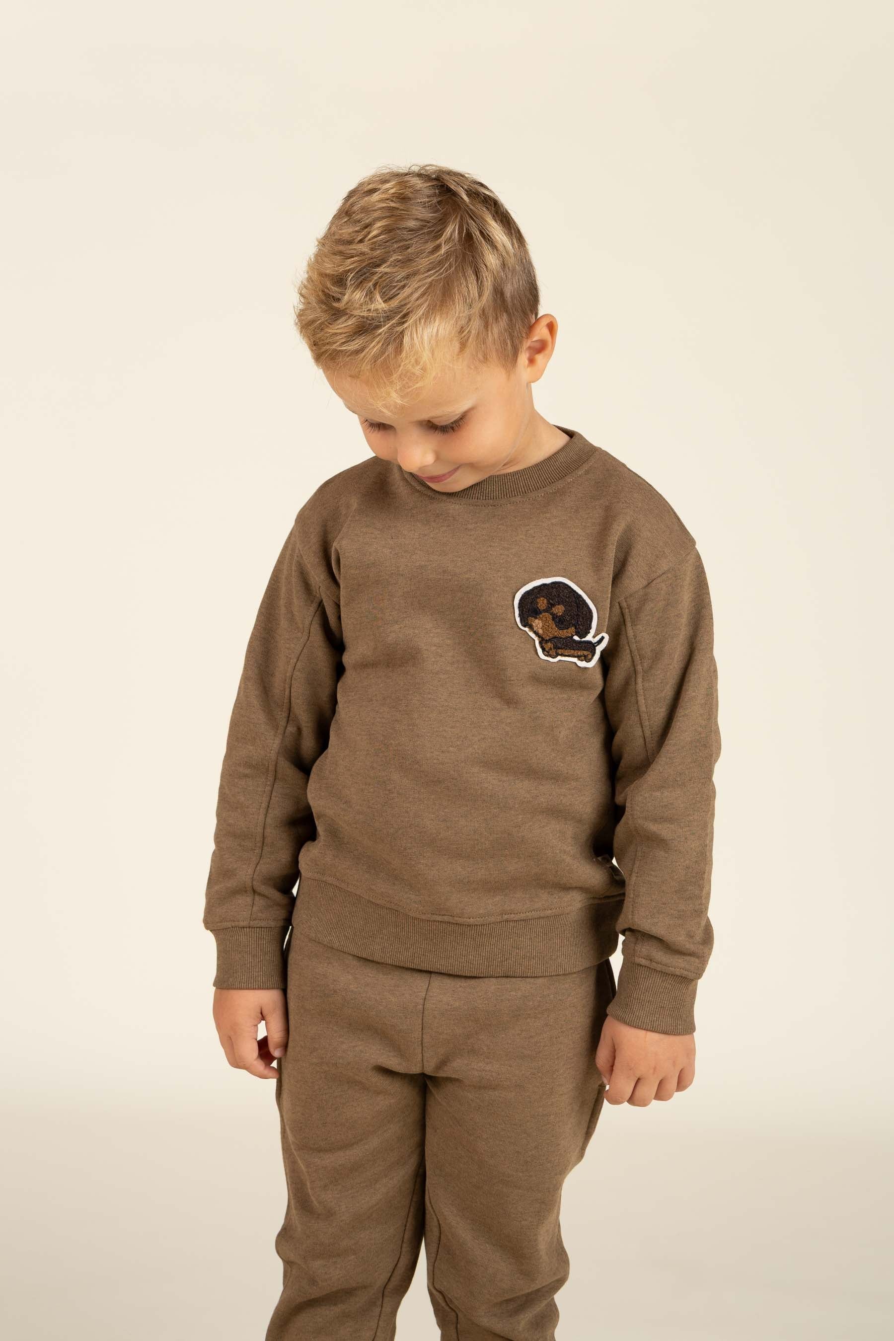 Sweatshirt mit Rundhalsausschnitt - Kids - Coffe Melange | 100890 Justin