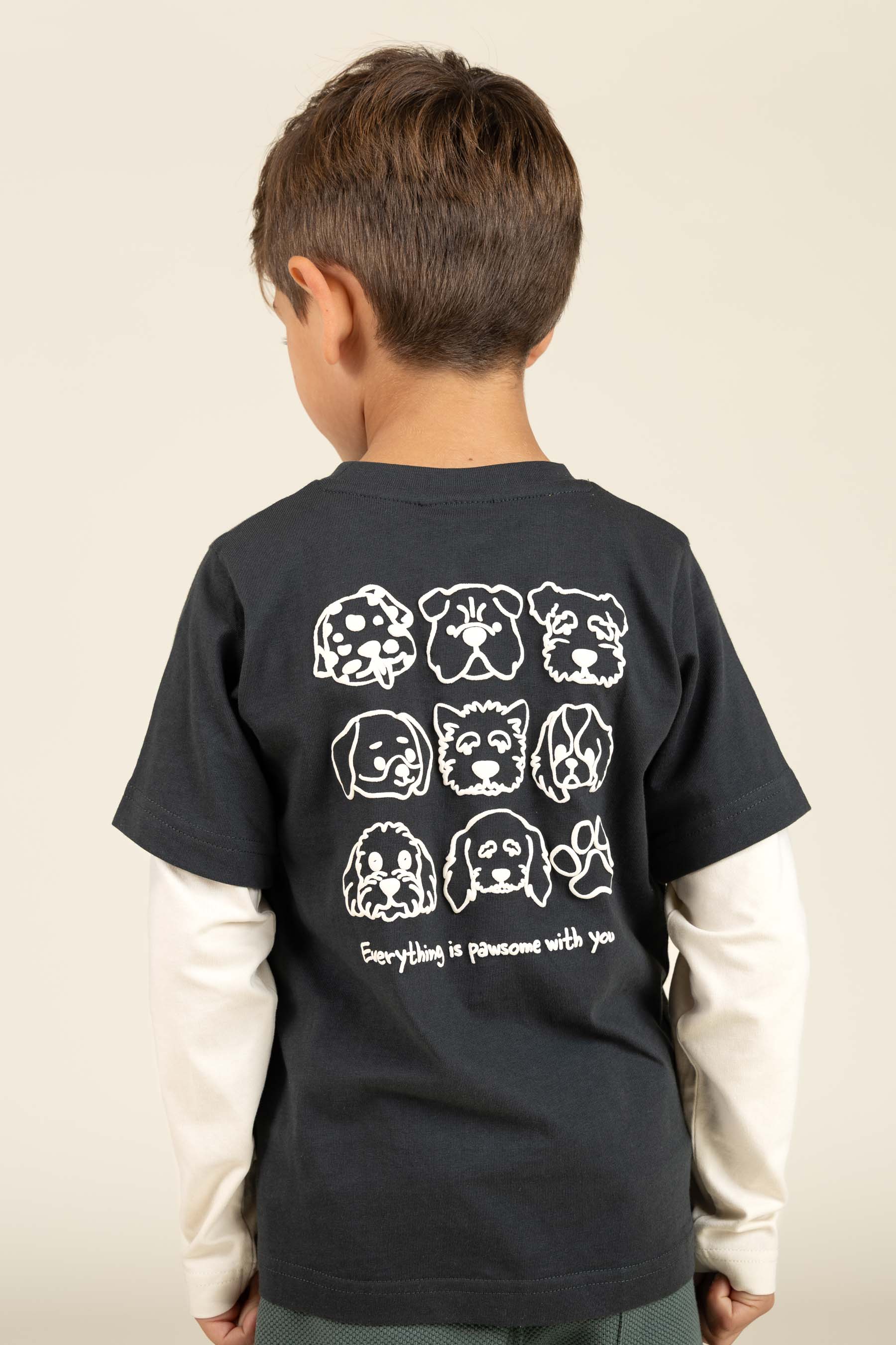Boxy-T-Shirt mit zwei Ärmeln - Kids - Forest Green | 100840 Alex