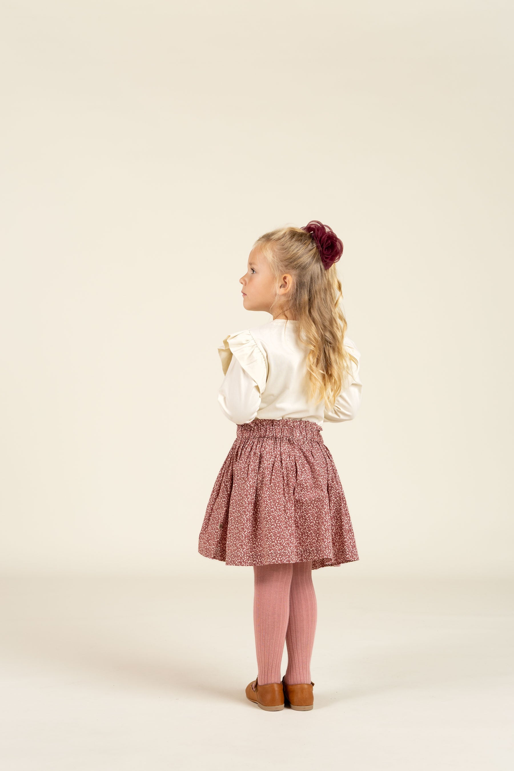 Jersey-Bluse mit Rüschenärmeln und Frontprint - Kids - Off White | 100844 Demi