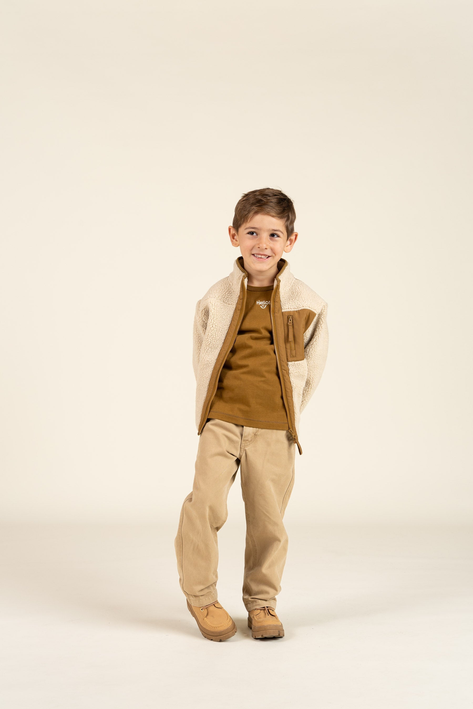 Langarm-T-Shirt mit Stickerei - Kids - Walnut | 100854 Brandon