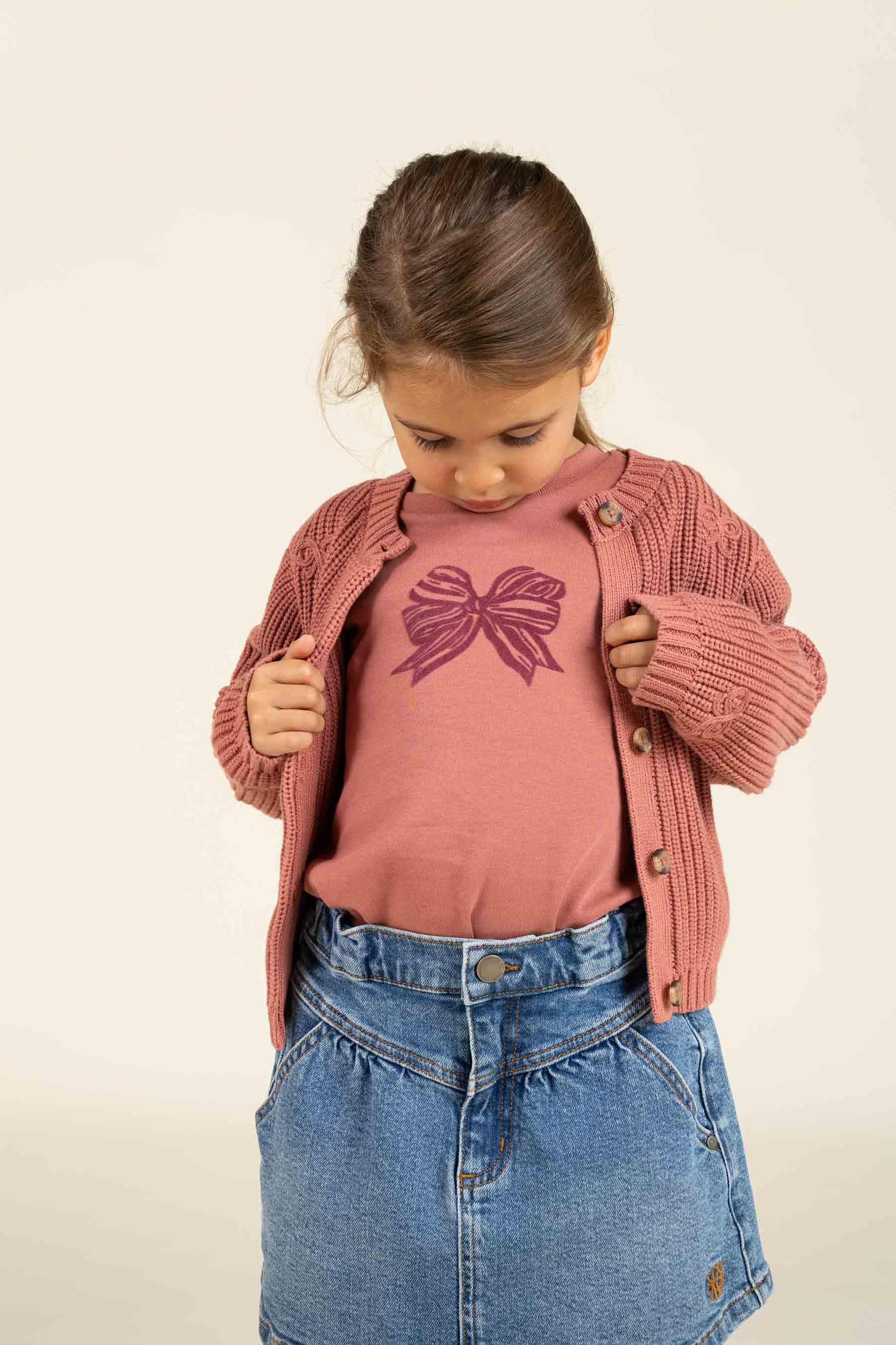 Langärmliges T-Shirt mit Frontprint - Kids - Old Rose | 100846 Kendell