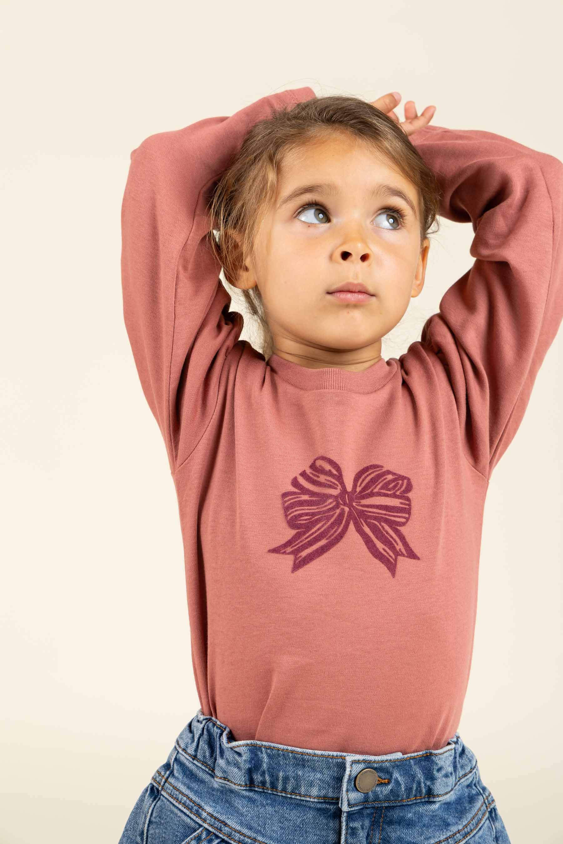 Langärmliges T-Shirt mit Frontprint - Kids - Old Rose | 100846 Kendell