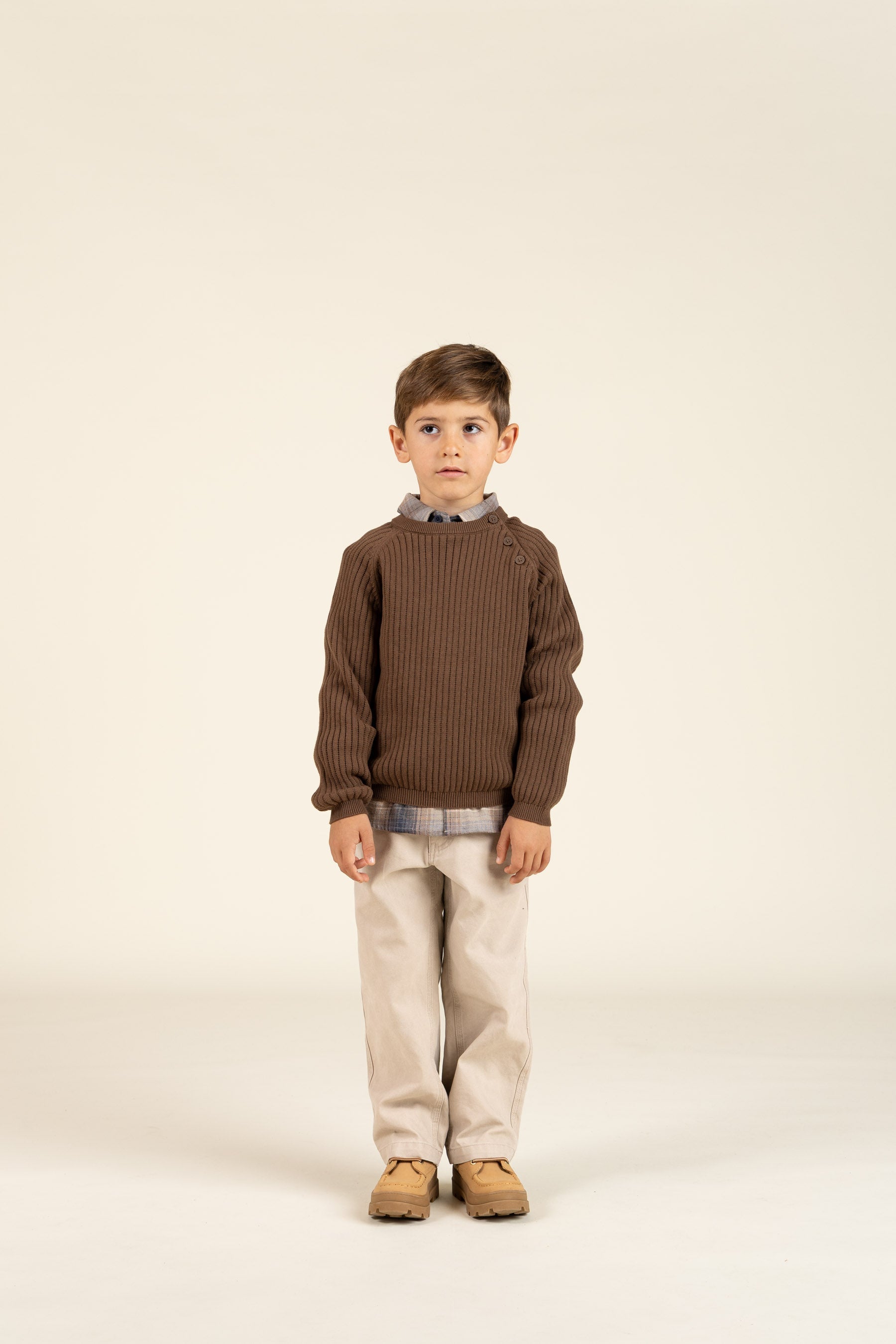 Baumwollstrickpullover - Kids - Coffee | 100691 Jett