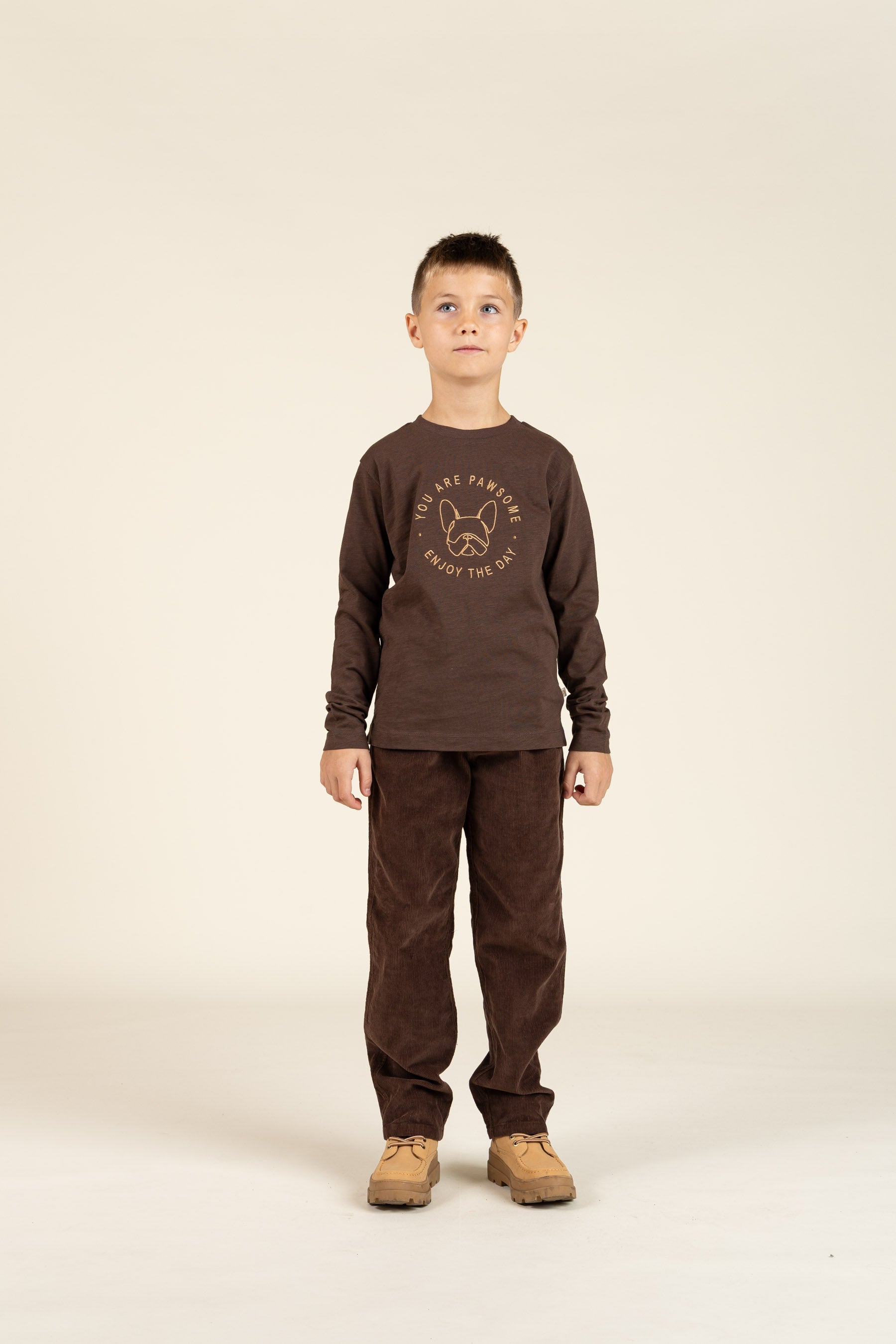Langärmeliges T-Shirt aus Slub-Jersey - Tween - Chocolate | 100833 Kevin