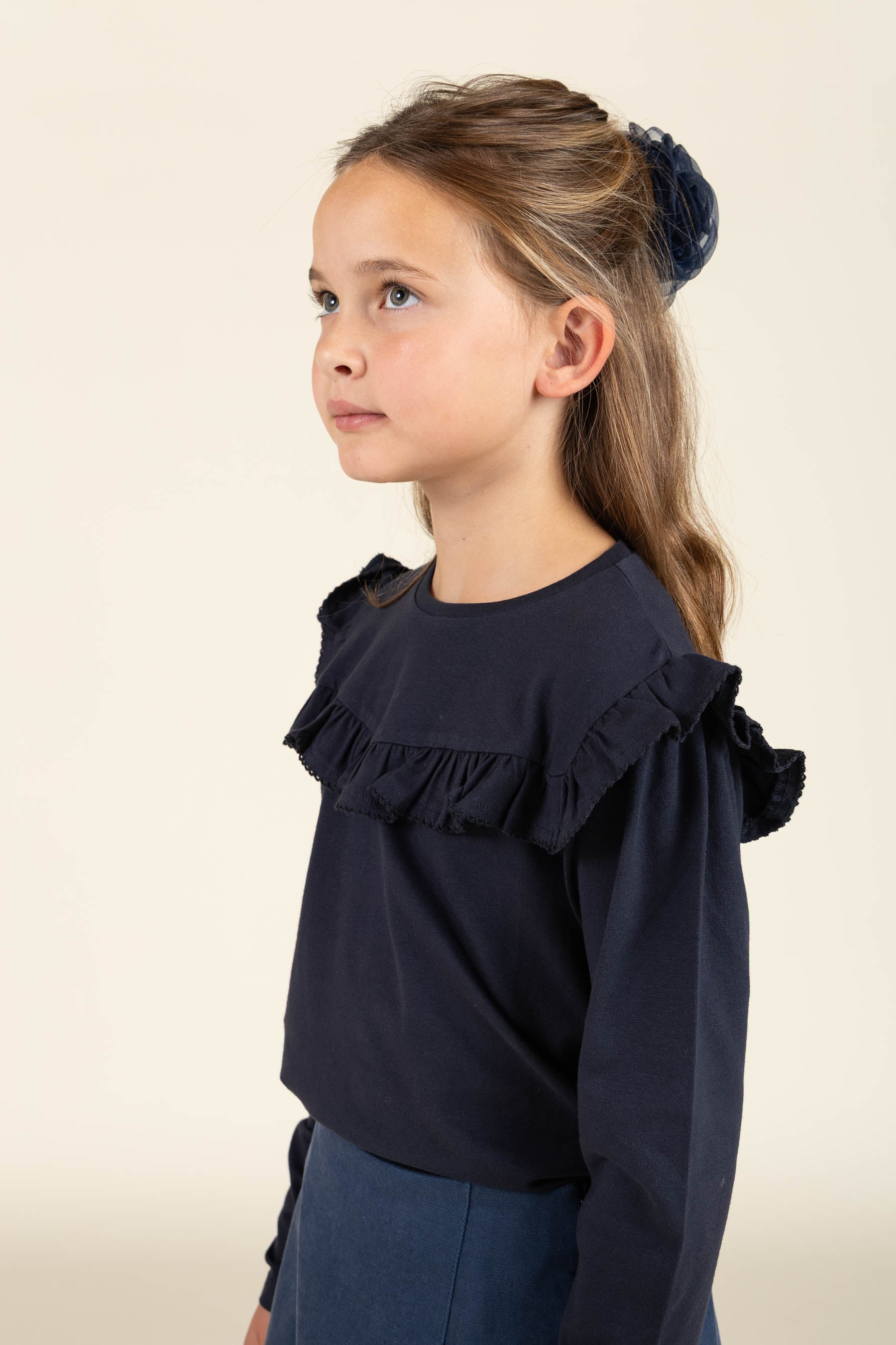 Rüschen-Jersey-Bluse - Tween - Navy | 100865 Talia