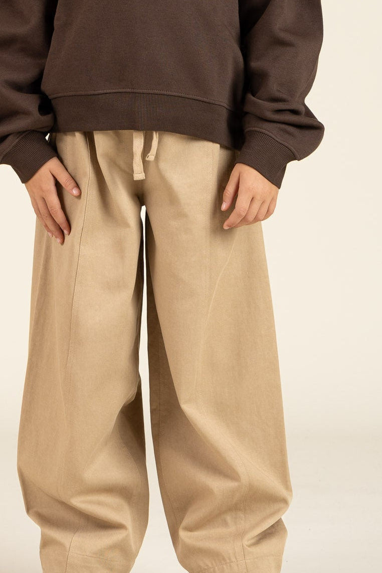 Barrel Leg Tencel Hose - Tween - Beige | 100135