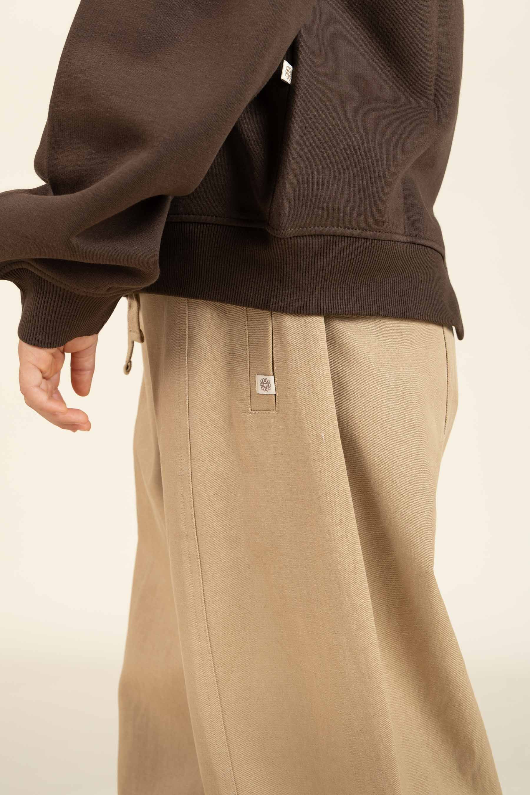 Barrel Leg Tencel Hose - Tween - Beige | 100135