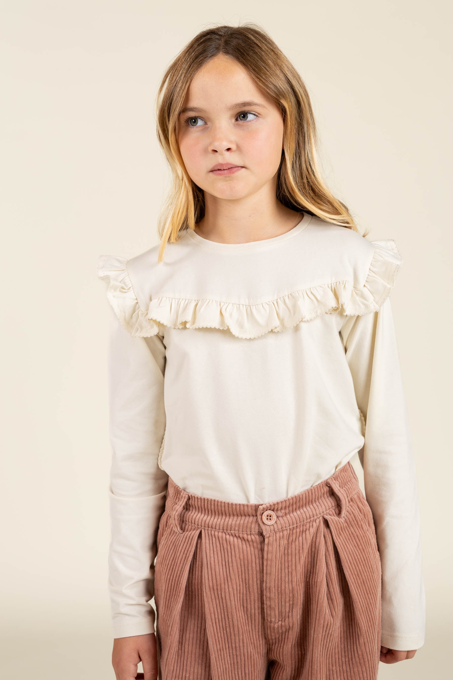 Rüschen-Jersey-Bluse - Tween - Off White | 100863 Talia