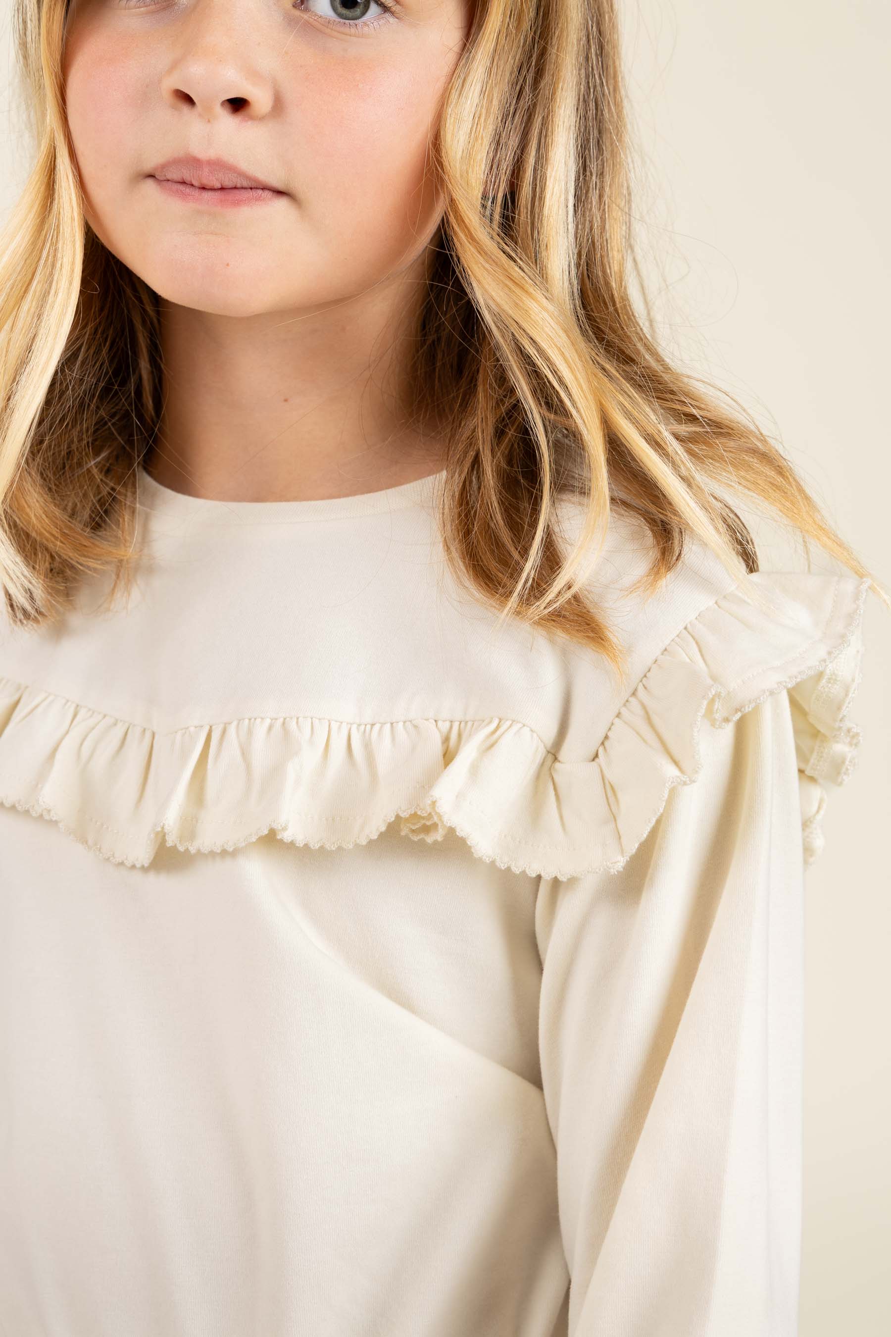 Rüschen-Jersey-Bluse - Tween - Off White | 100863 Talia