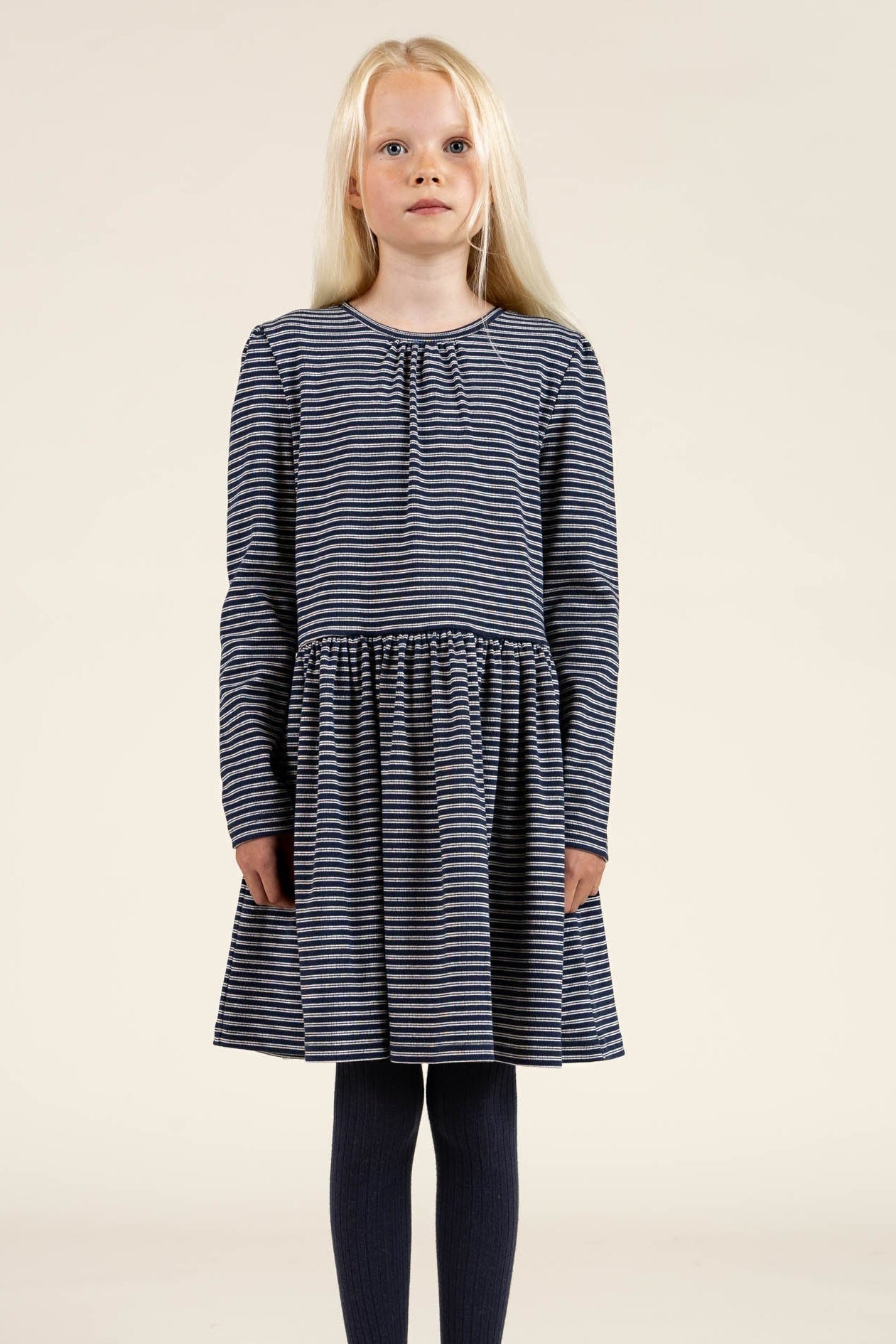 Gestreiftes Jersey-Kleid - Tween - Navy Stripe | 100653 Elise